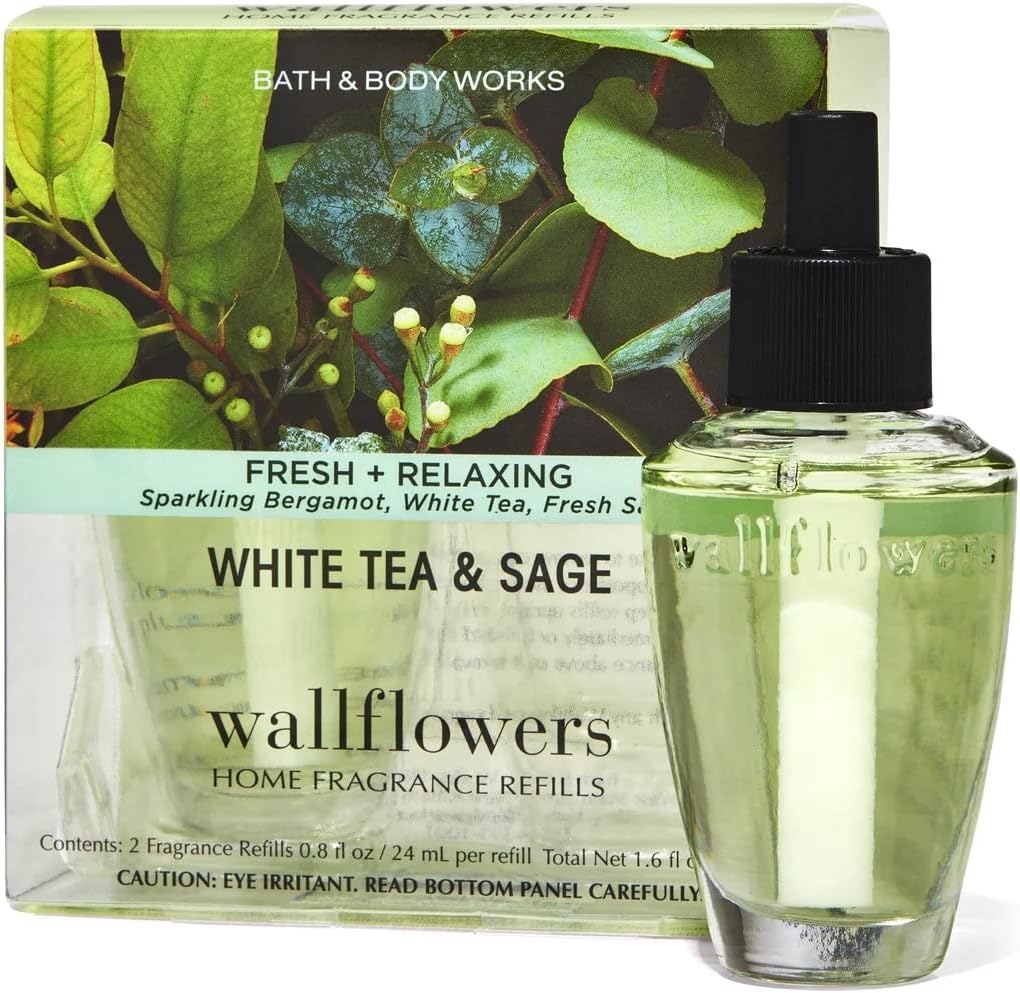Wallflowers Bath Body Works Fragrance Refill Bulb 2 Pack White Tea Sage
