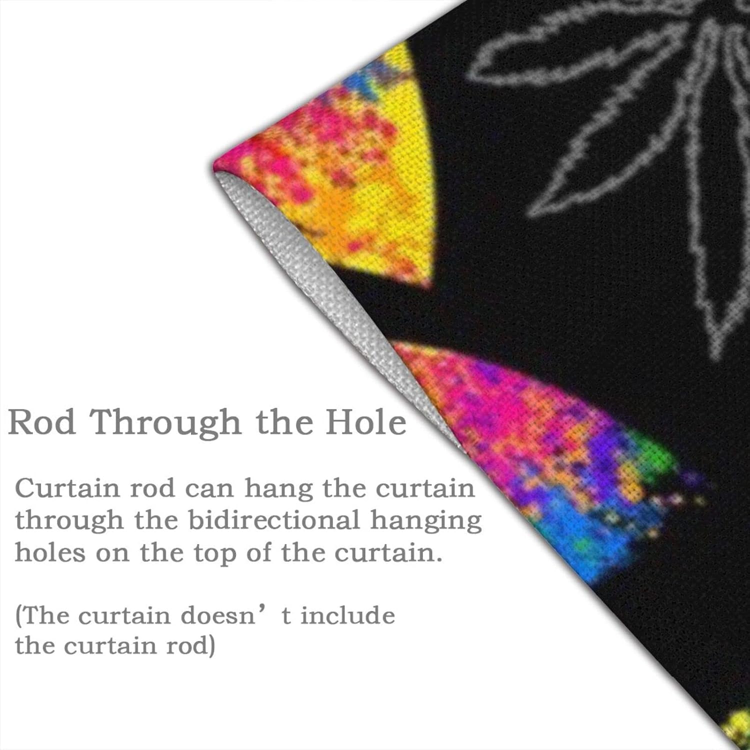 Jumusi Entrance Door Curtain 34x56 Rainbow Peace Love Sign