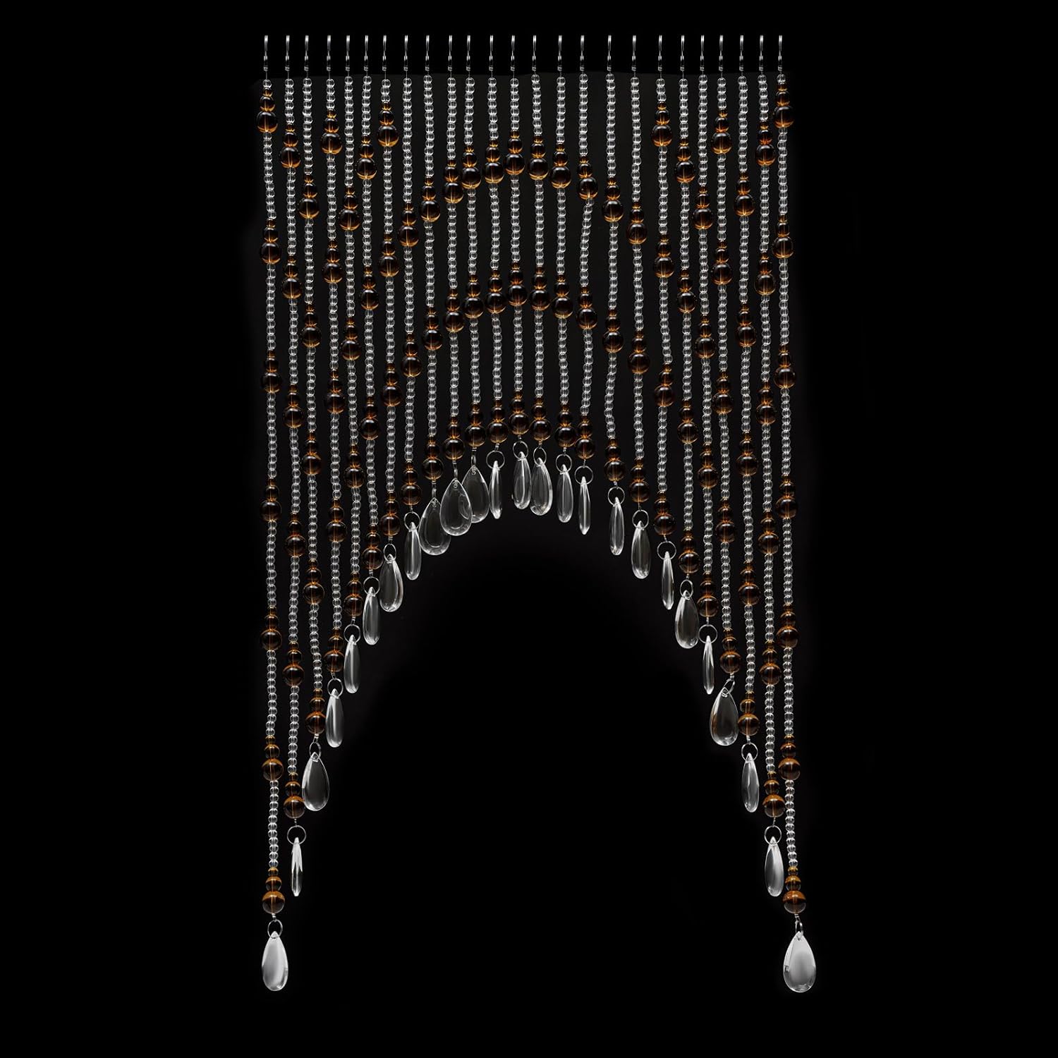 Wupyi Brown Crystal Beaded Curtain for Doorways and Windows