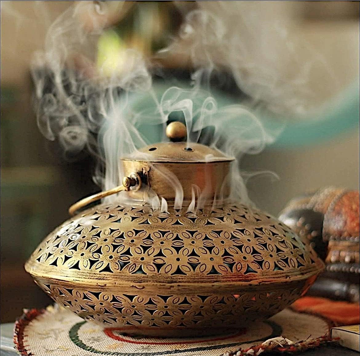 AppyHut Hanging Incense Burner with Brass Bells