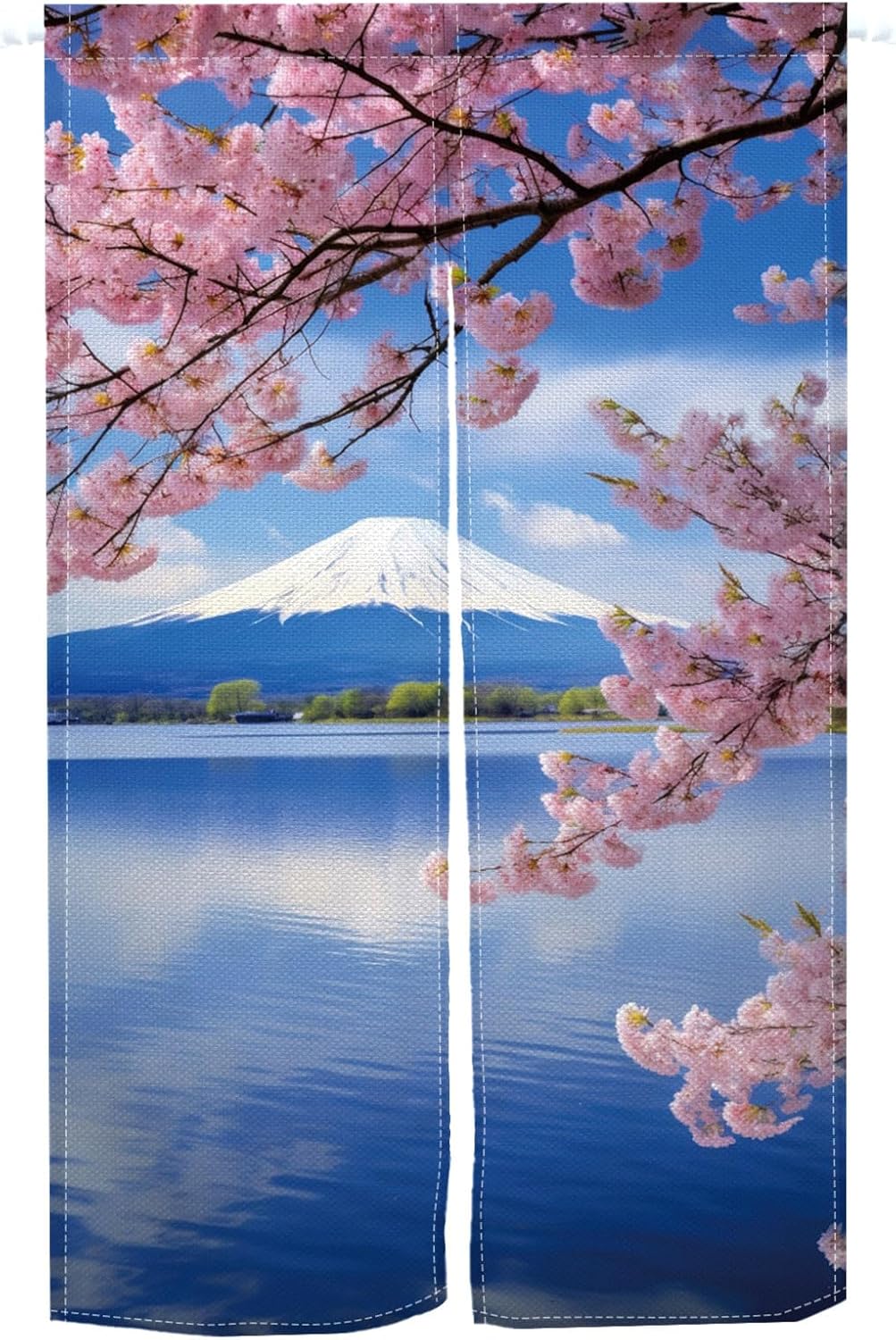 Japanese Mount Fuji Noren Door Curtain for Home and Kitchen