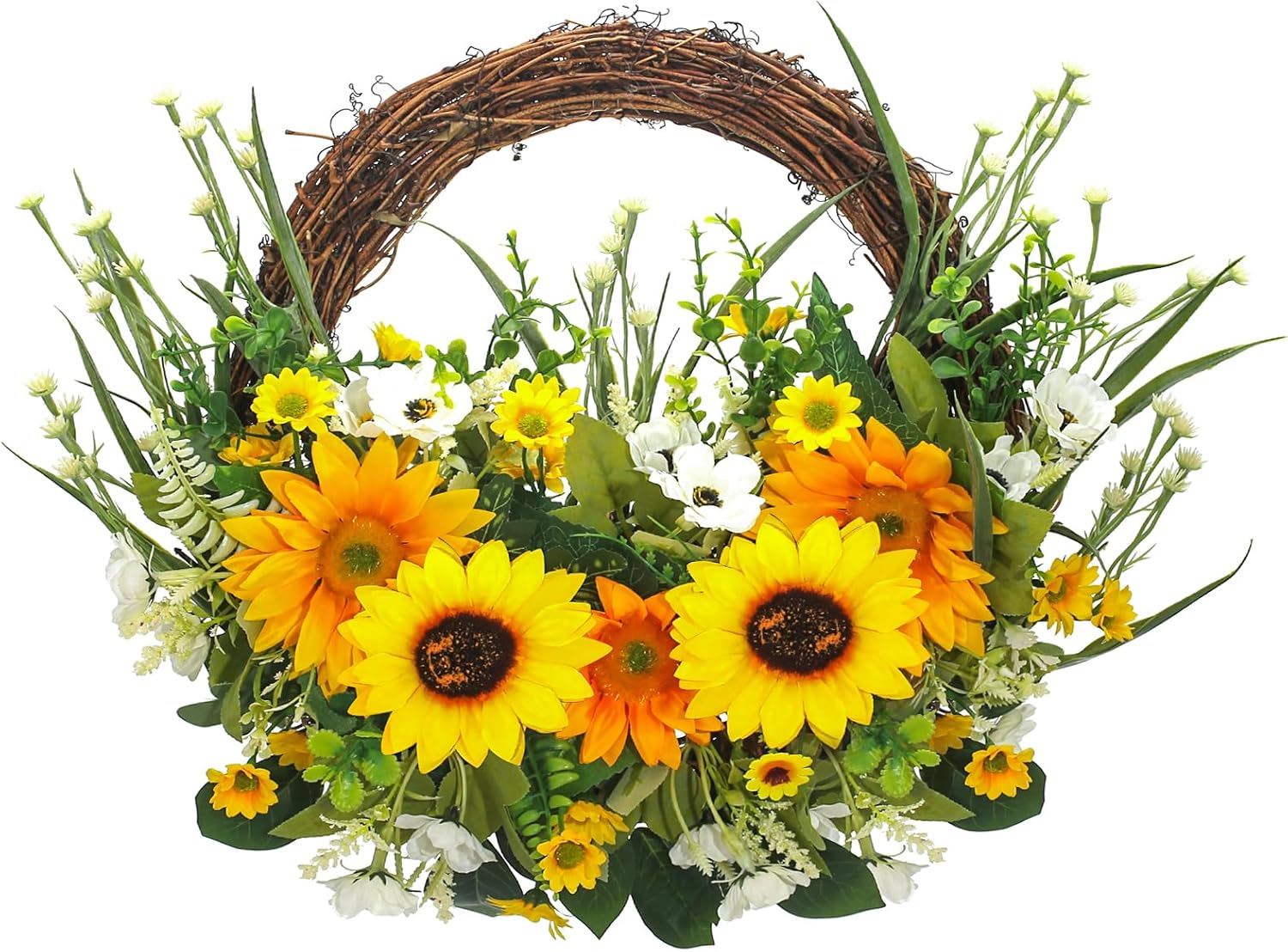 Wenmaqin Sunflower Wreath Front Door Decor