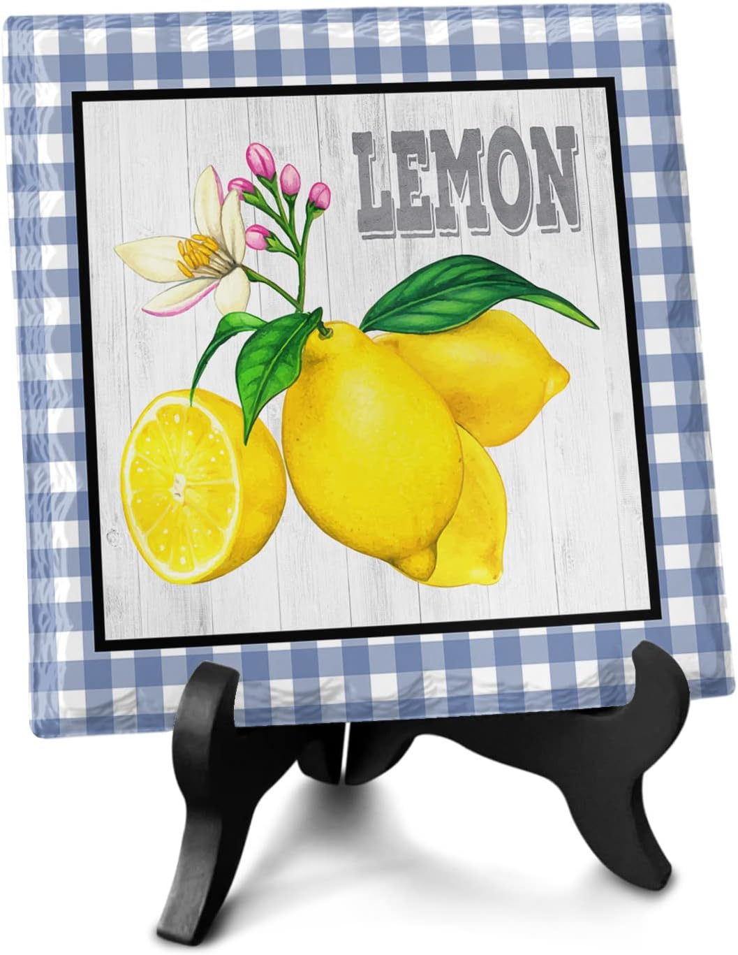 ZOE GARDEN Farm Summer Yellow Lemon Buffalo Wood Grain Desk Ceramic Ornament 63x63
