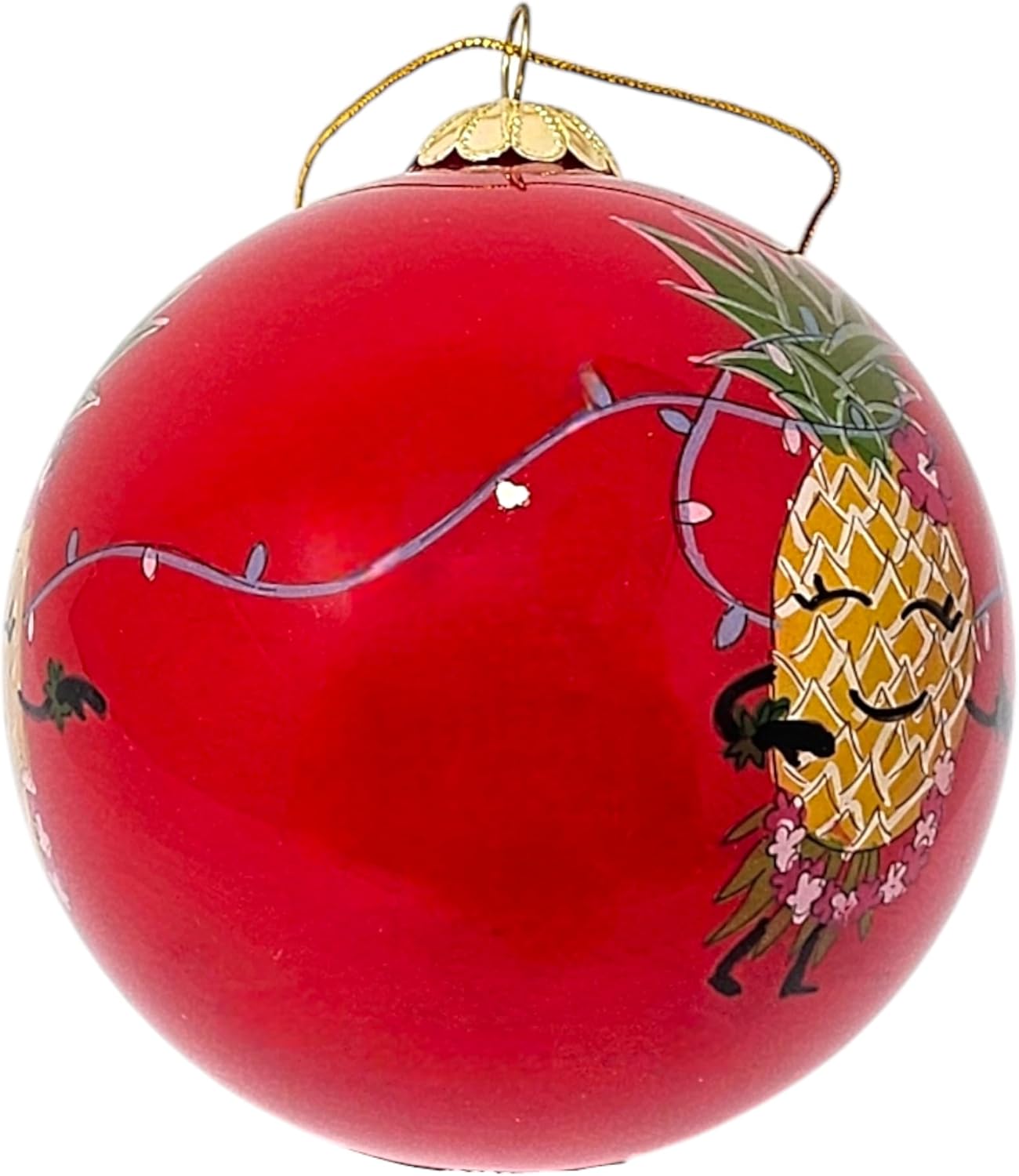 Happy Aloha Pineapple Hula Cheer Christmas Ornament 1