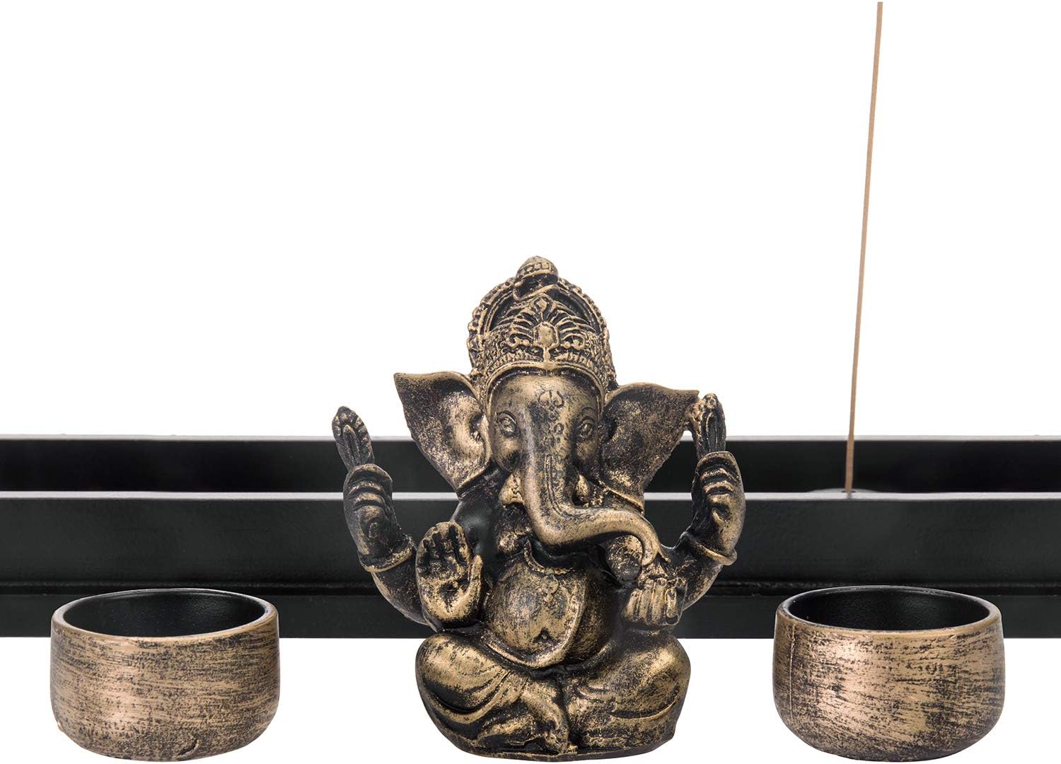 MyGift Mini Zen Garden with Ganesh Statue and Candles