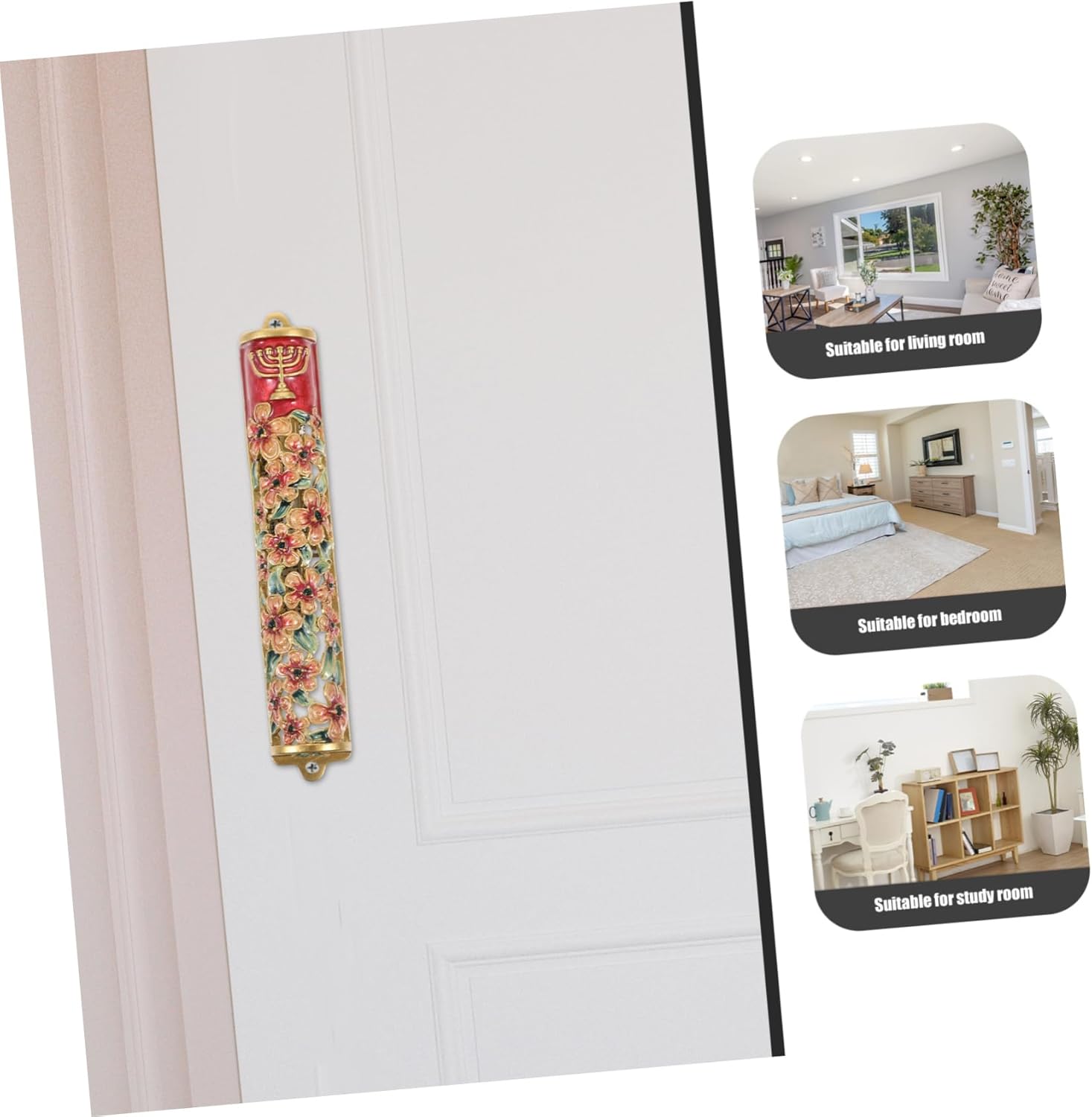 PRETYZOOM Mezuzah Door Decor Jewish Blessing Scroll Art