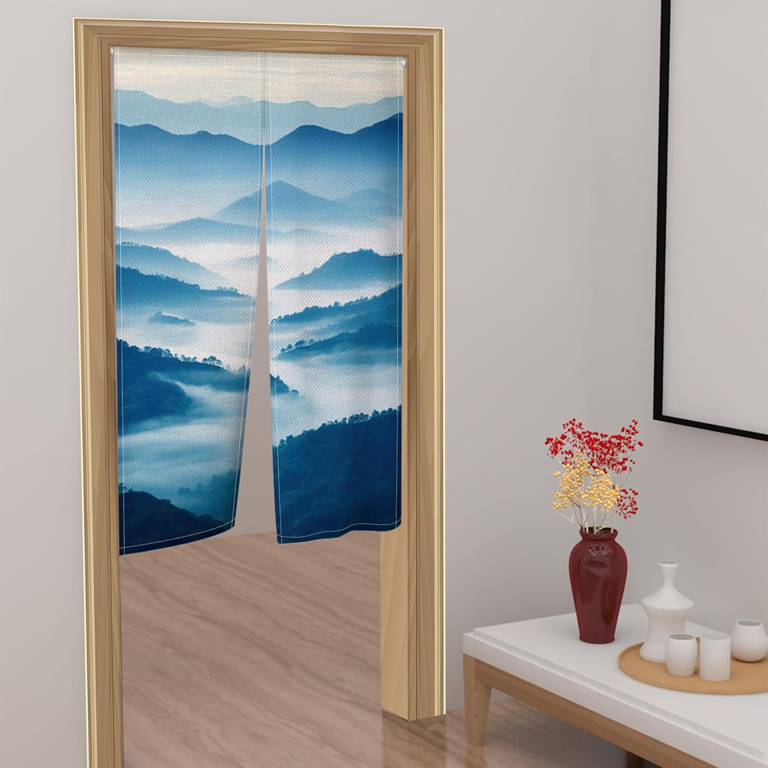 Leowefowa Japanese Noren Doorway Curtain Panel