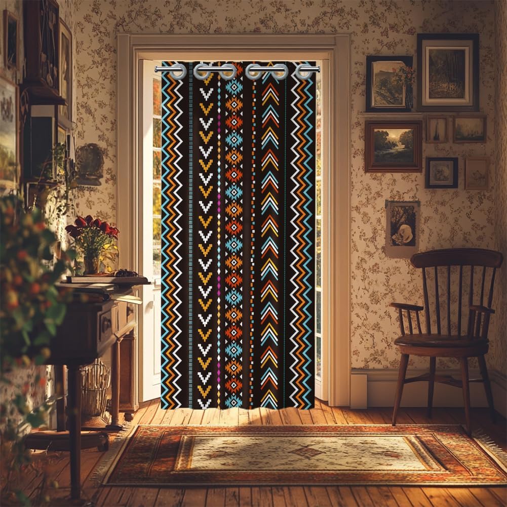 CHGCRAFT Bohemian Geometric Door Curtain 39x79inch