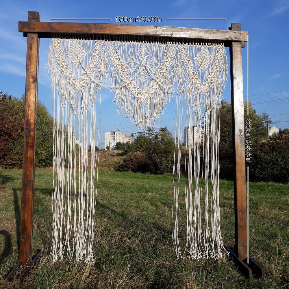 Boho Wedding Arch Macrame Curtain Decor 708W866L