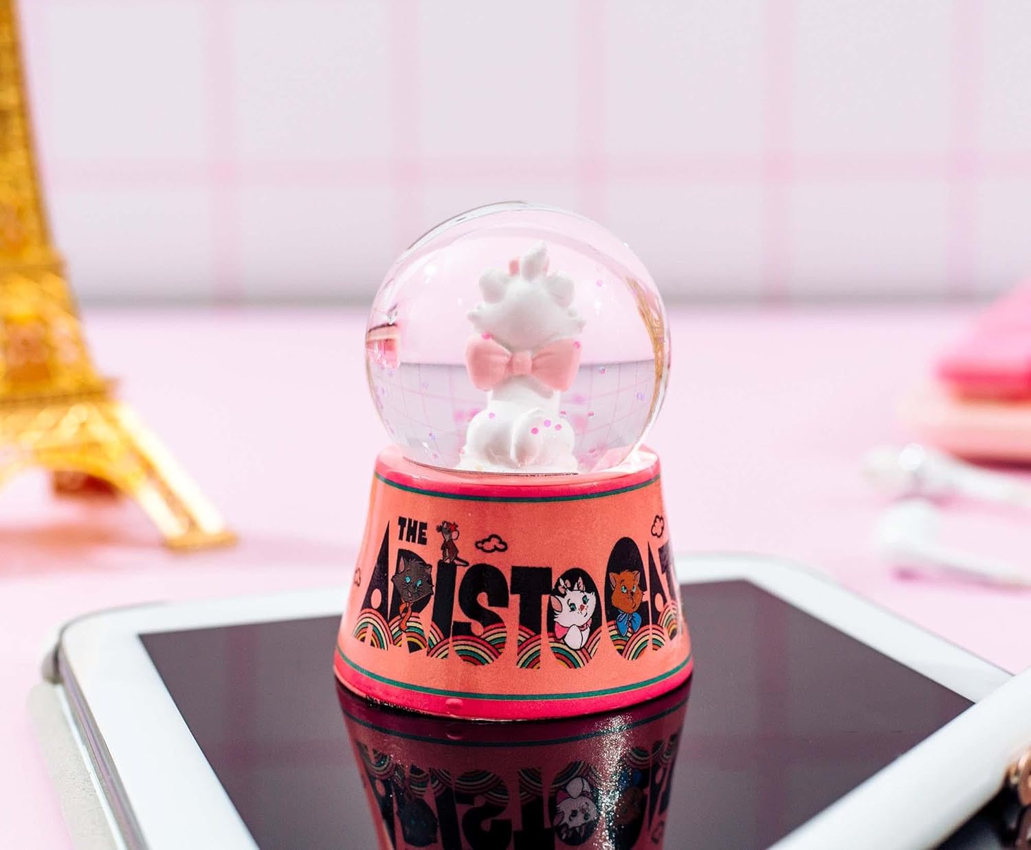 Disney Aristocats Marie Light-Up Snow Globe 3 Inches Tall