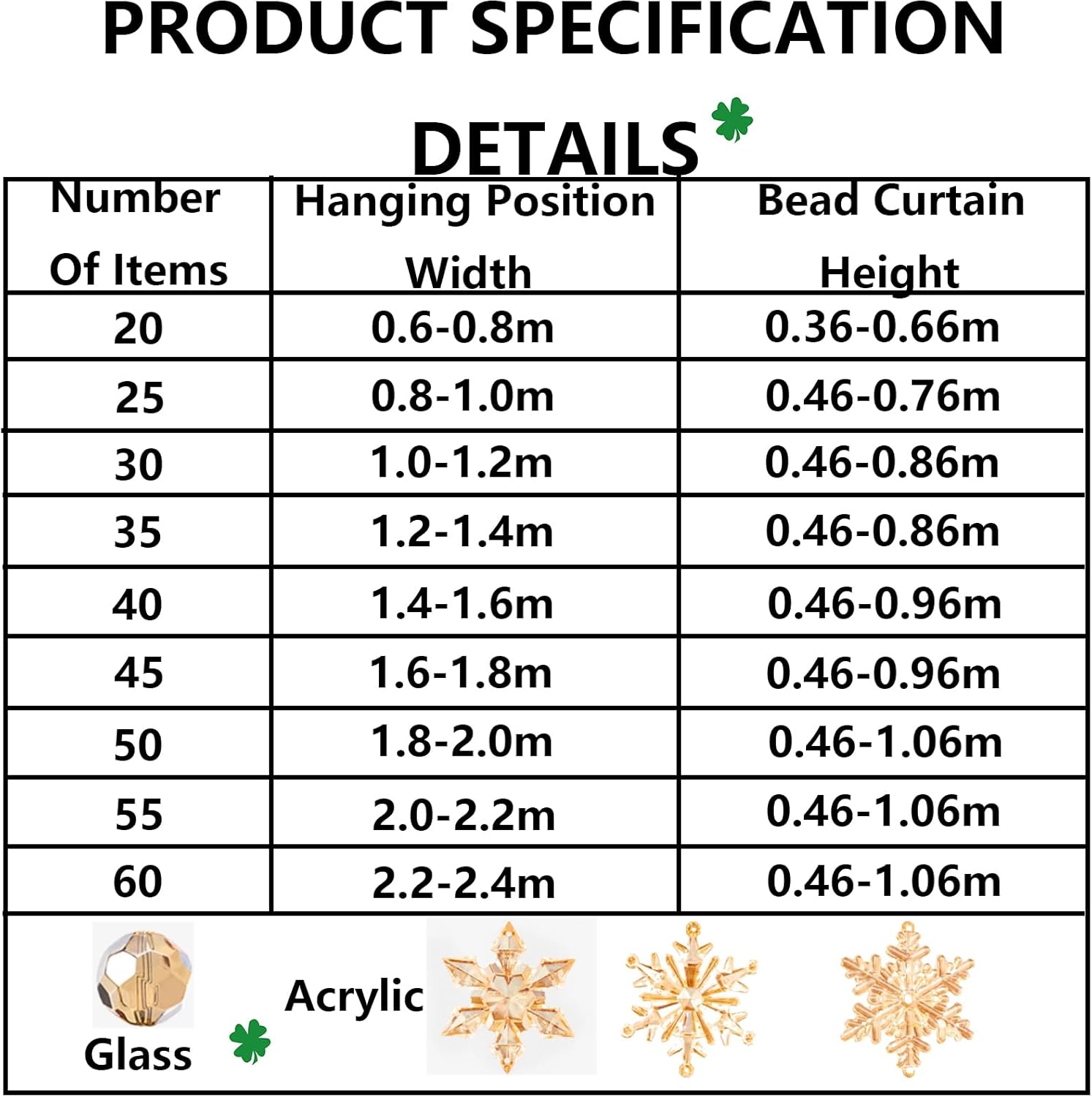 Arched String Beads Door Curtain with Snowflakes