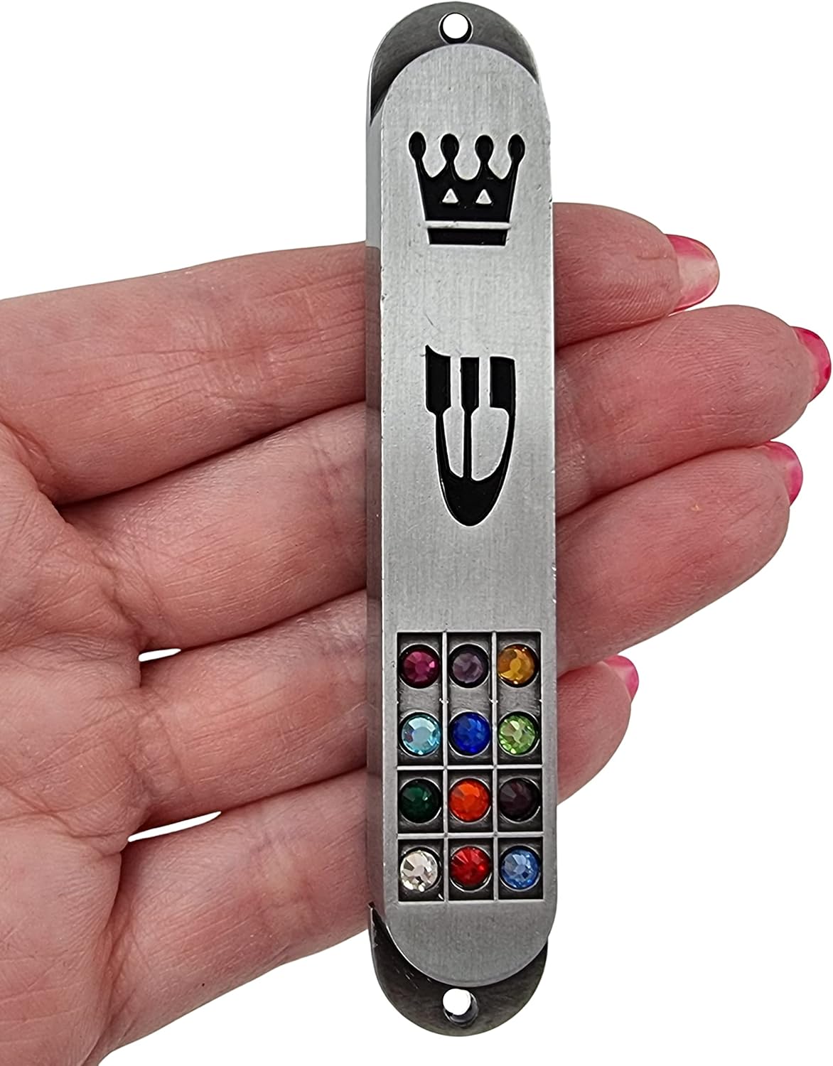 TALISMAN4U Pewter Mezuzah with Scroll 35 Inch Judaica Door Cover