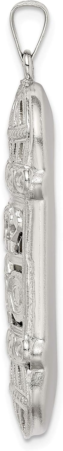 Sterling Silver Fancy Mezuzah Pendant 1
