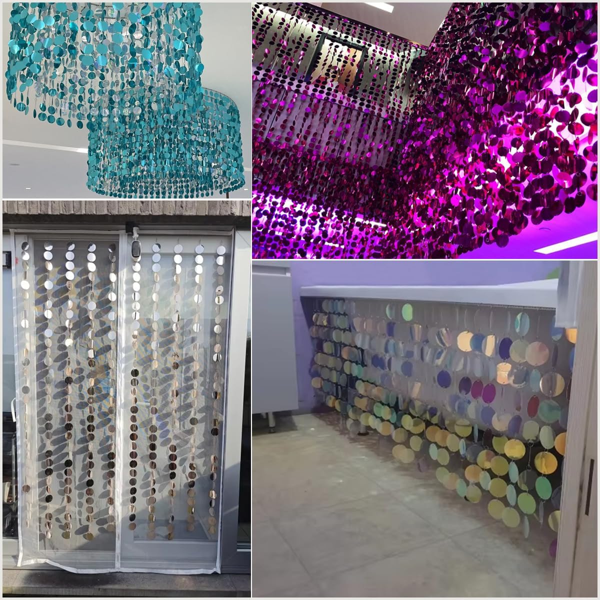 Glitter Sequin Beaded Curtain for Home Party Decor