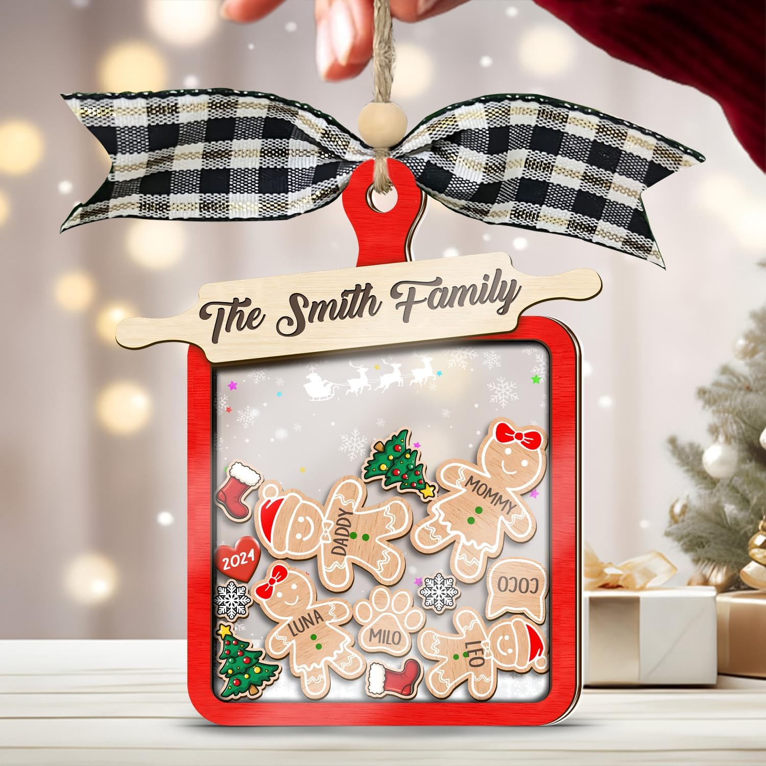 Gingerbread Family Christmas Ornaments 2024 Personalized