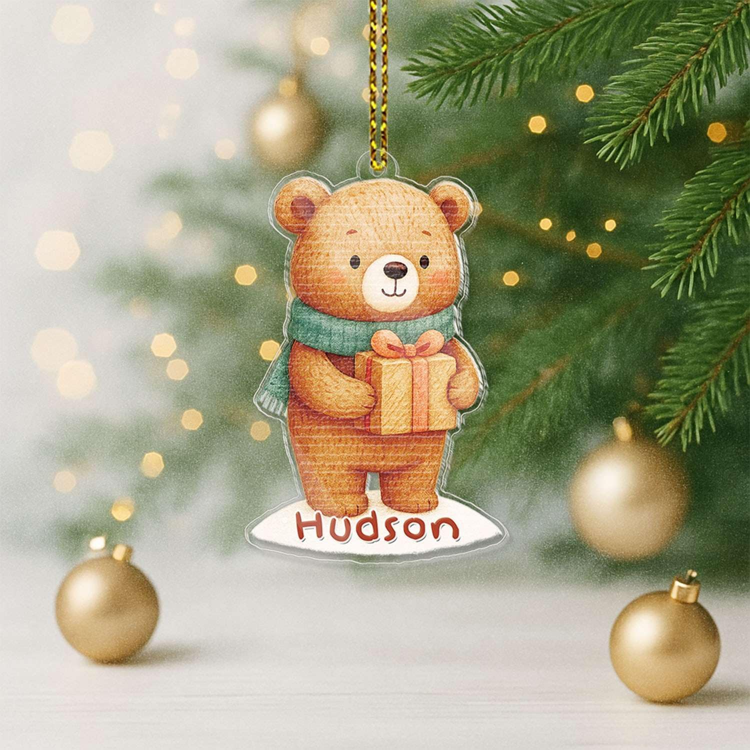 Personalized Acrylic Train Ornament Custom Name Christmas Decor