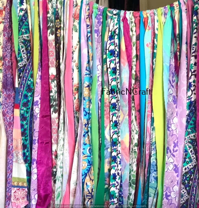 Rajbhoomi Handicrafts Multi Color Silk Sari Curtain