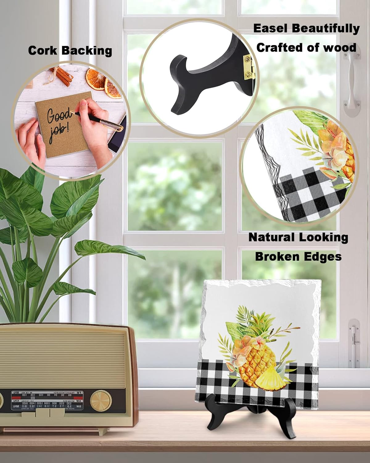ZOE GARDEN Summer Fruit Pineapple Ceramic Ornament 63x63