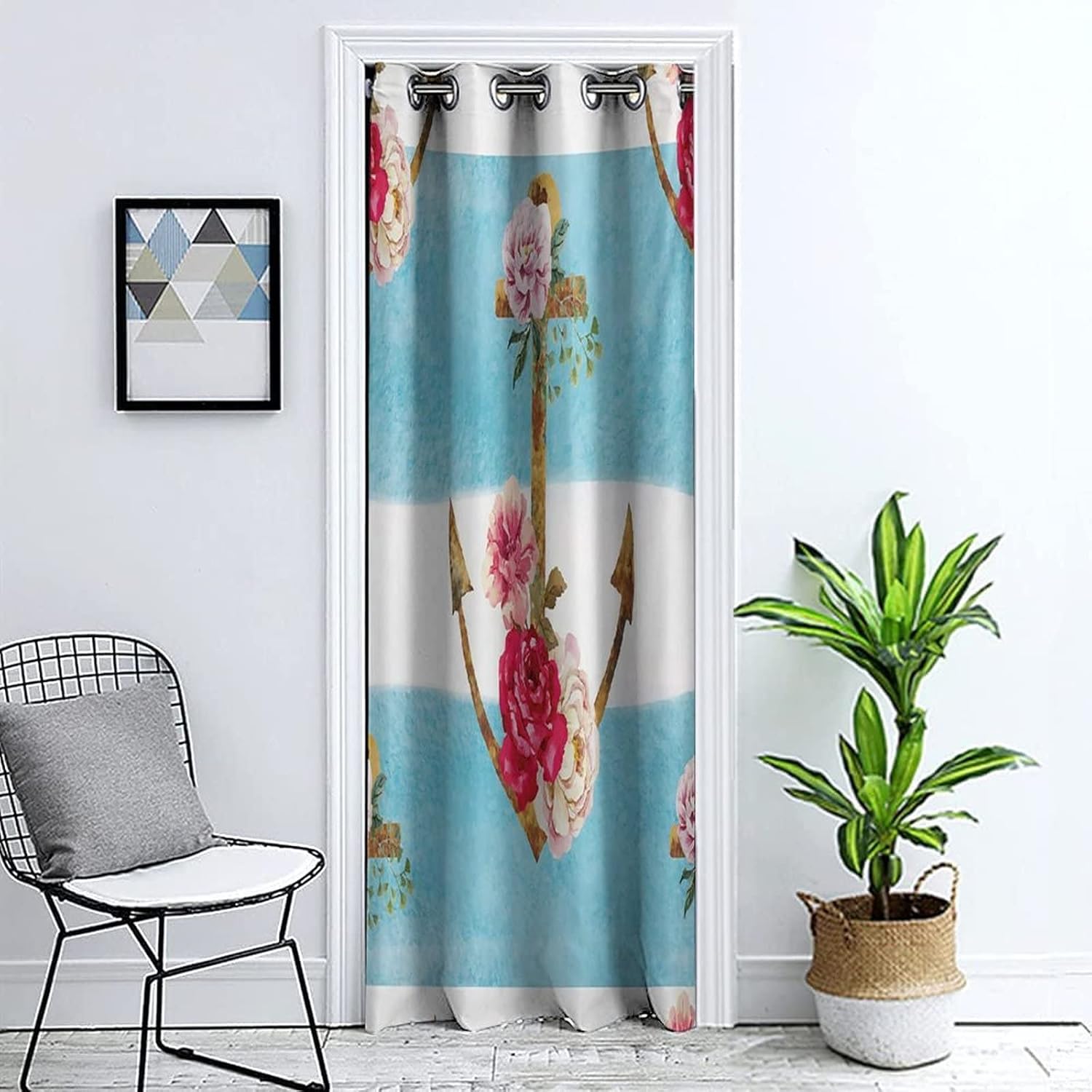 XISUNYA Door Curtain Panel 42x96 Inches with Grommets and Romantic Print