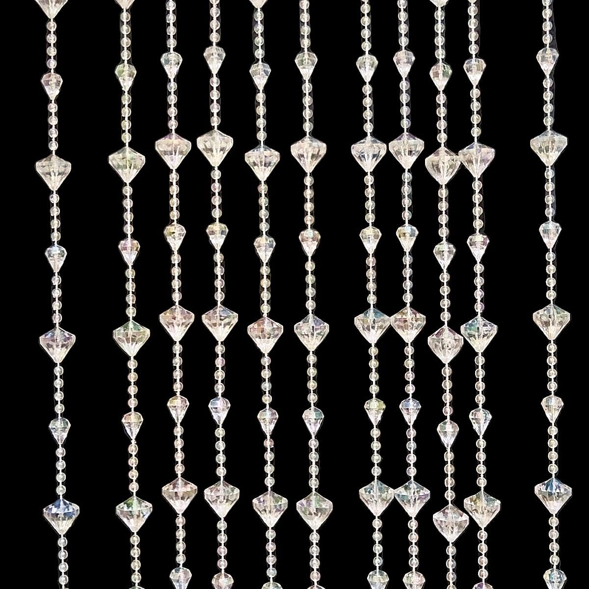 Shiny Transparent Beaded Curtain for Doorway and Room Divider