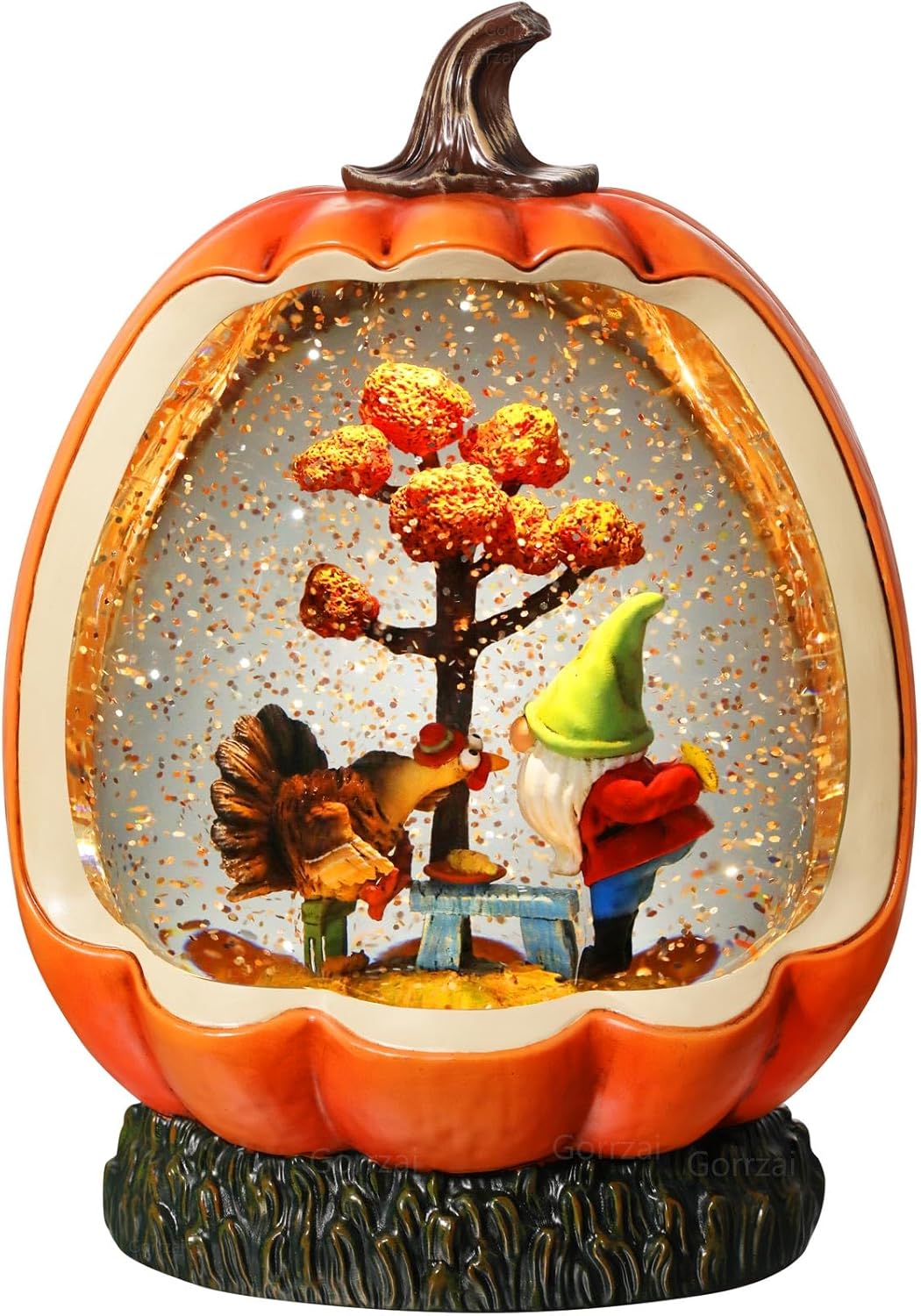 Gorrzai Fall Snow Globe with Pumpkin and Gnome