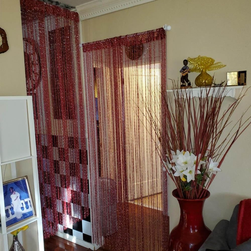 Silver Thread Screen Curtain for Doorways 39x79
