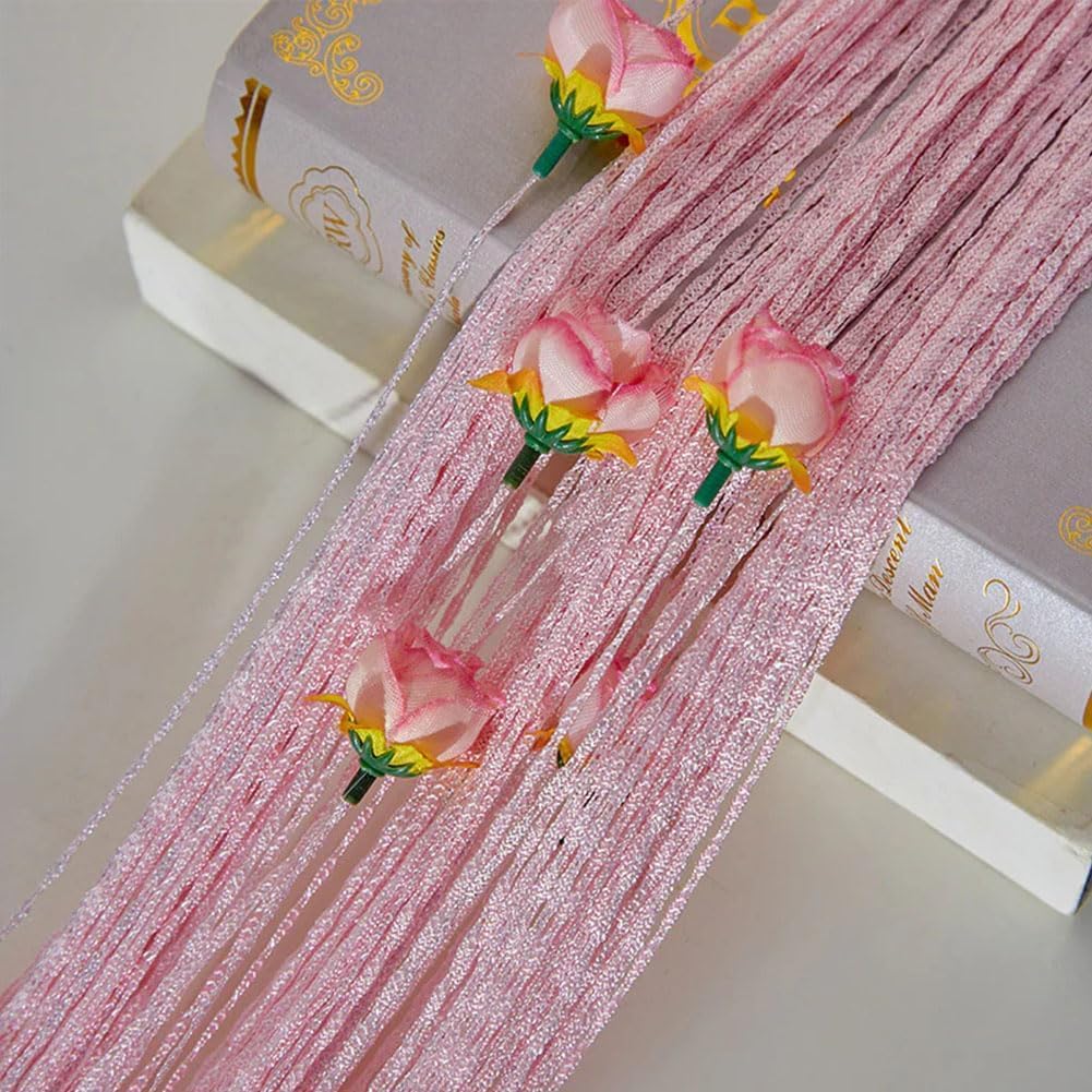 Liucocotos Rose Thread Door Curtain Blue