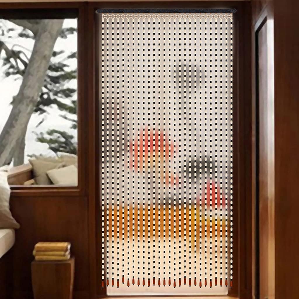 27 Strands Wood Beaded Curtain for Doorways and Room Dividers