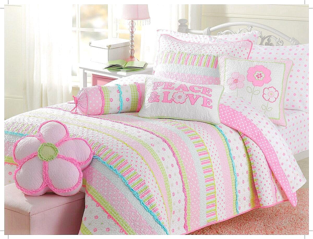Cozy Line Peace Love Flower Polka Dot Stripe Plaid Ruffled Curtains 63 Panel