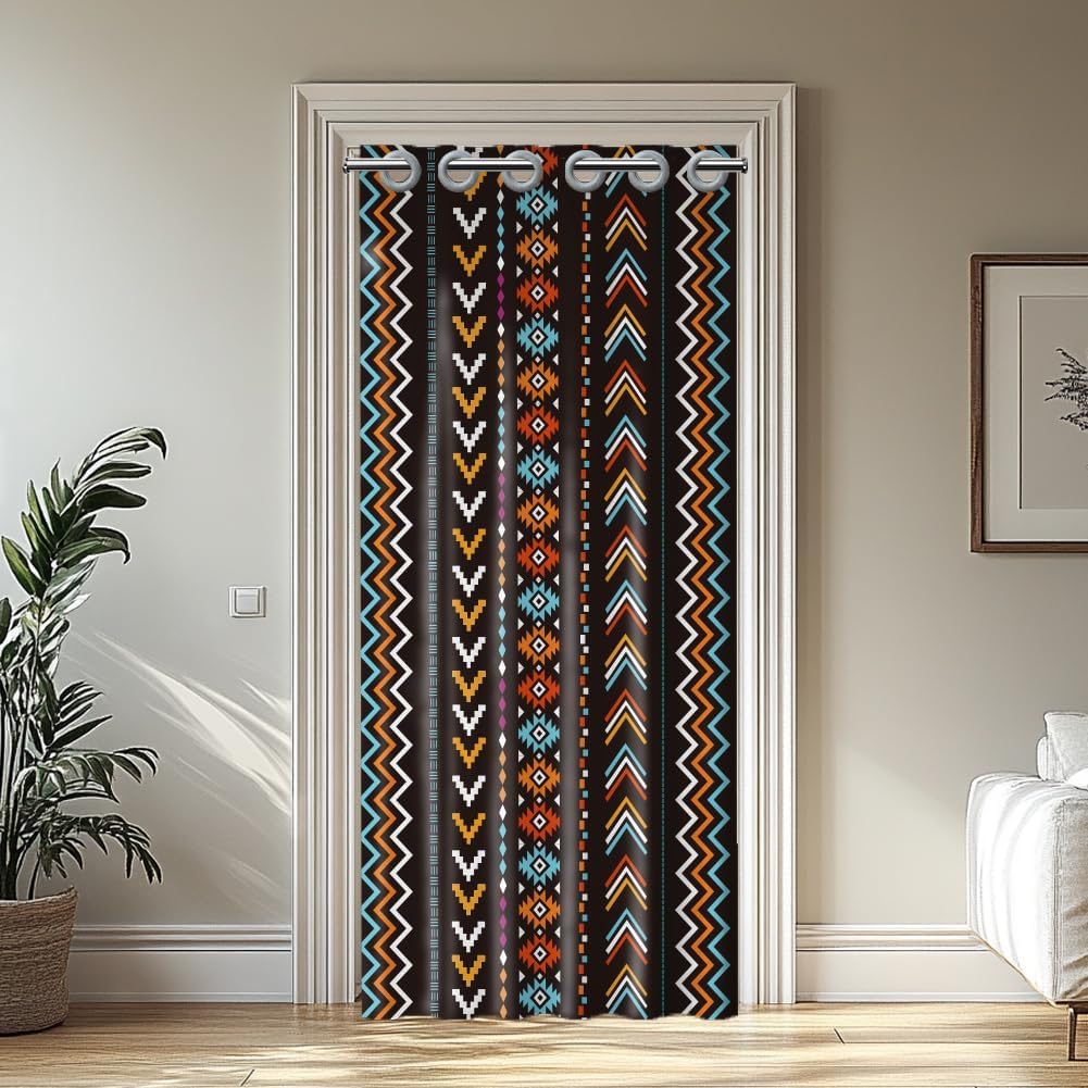 CHGCRAFT Bohemian Geometric Door Curtain 39x79inch