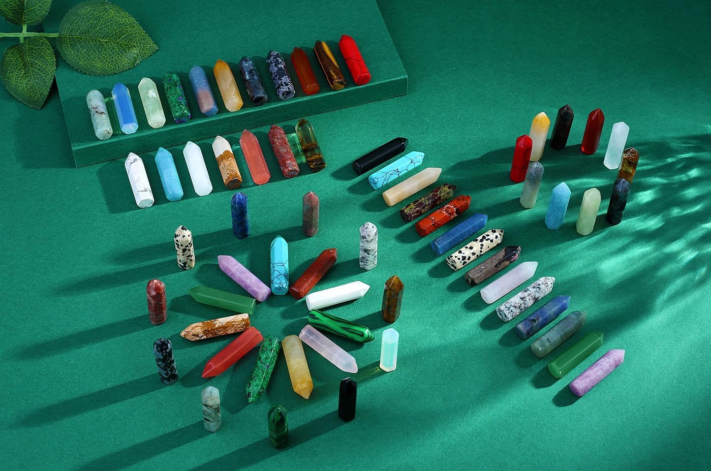 Qinjiejie 64PCS Crystal Wands Stones Set