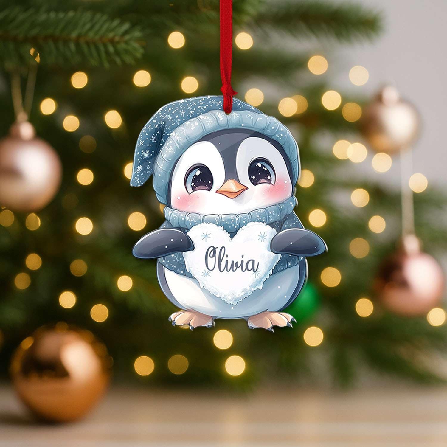 Personalized Name Christmas Tree Hanging Keepsake for Siblings