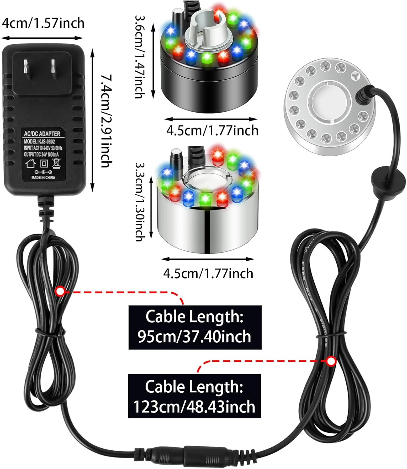 YEAJOIN 2PCS Mist Makers with 12 LED Lights Fog Machine