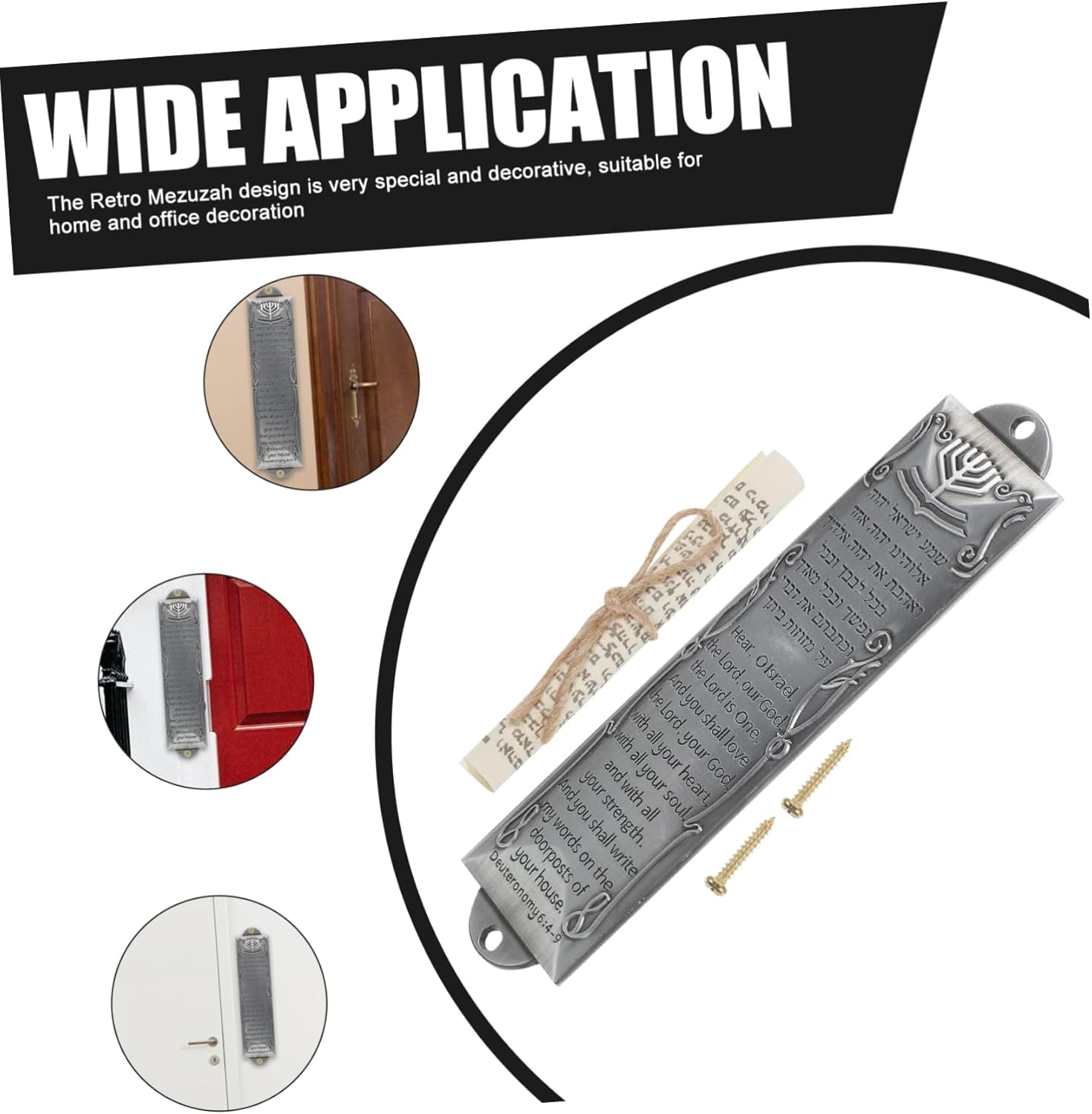 Retro Metal Mezuzah Plaque Door Decor