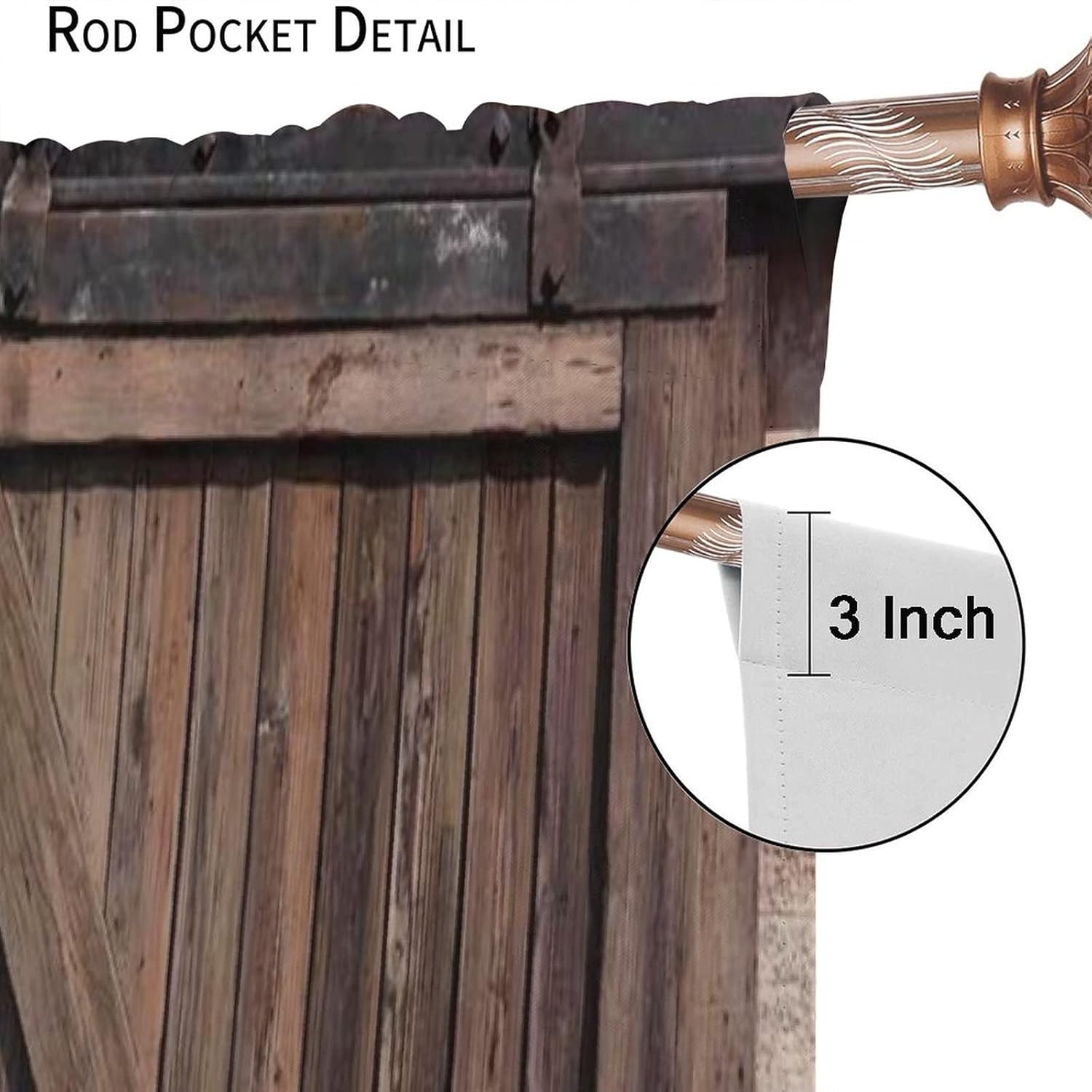 Rustic Barn Door Curtains 2 Panel Set 55x63in