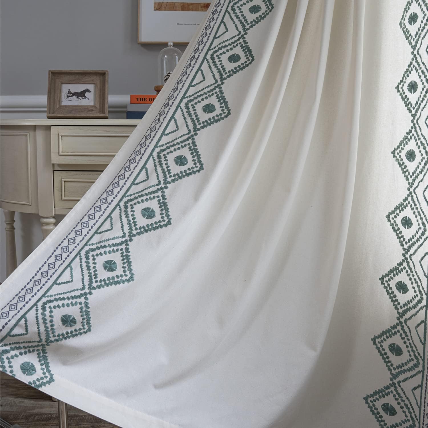 ColorBird Linen Curtain Set 2 Panels Sage Green