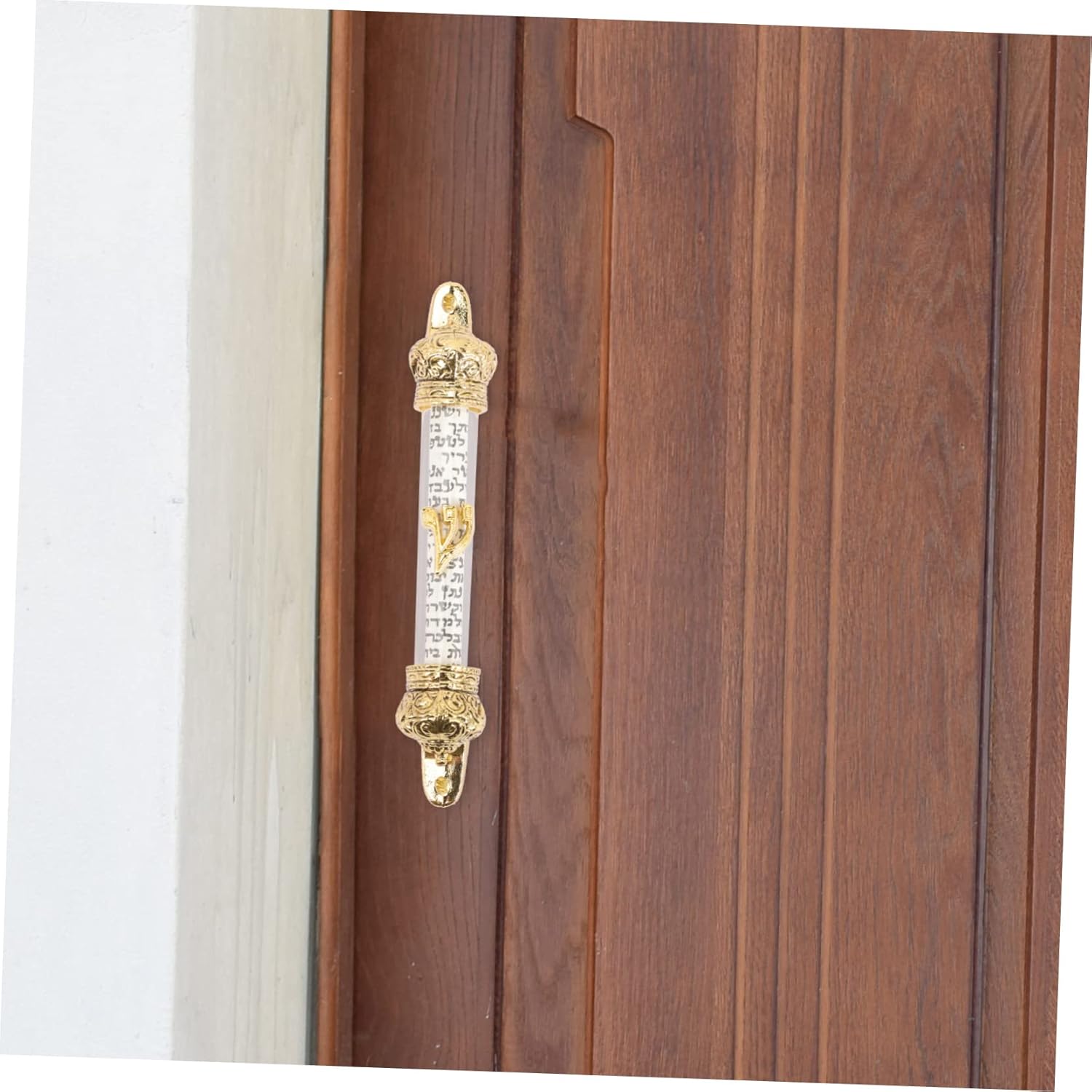 Metal Mezuzah Door Ornament with Crown Design