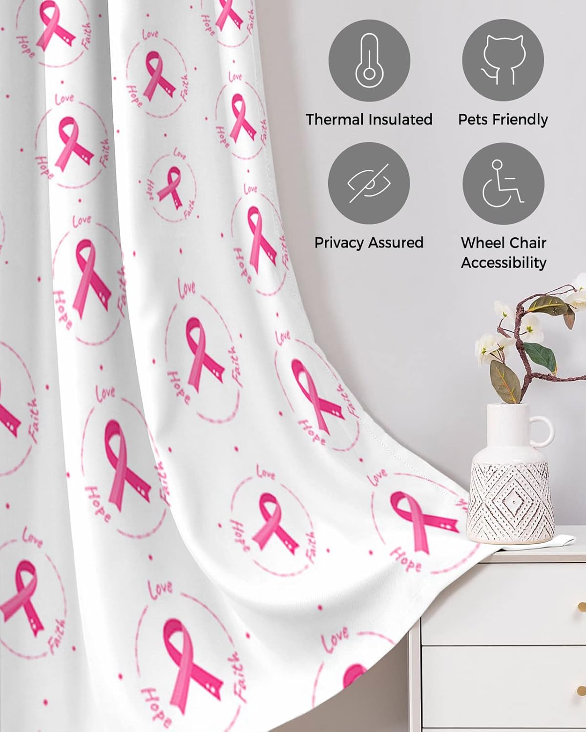 Pink String Doorway Curtains - Blackout 52x96 Inch Panels