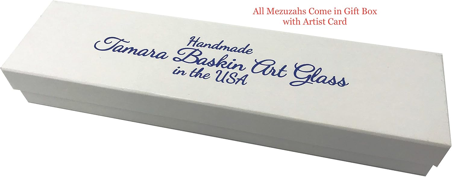 Tamara Baskin Art Glass Home Blessing Mezuzah - Ivory