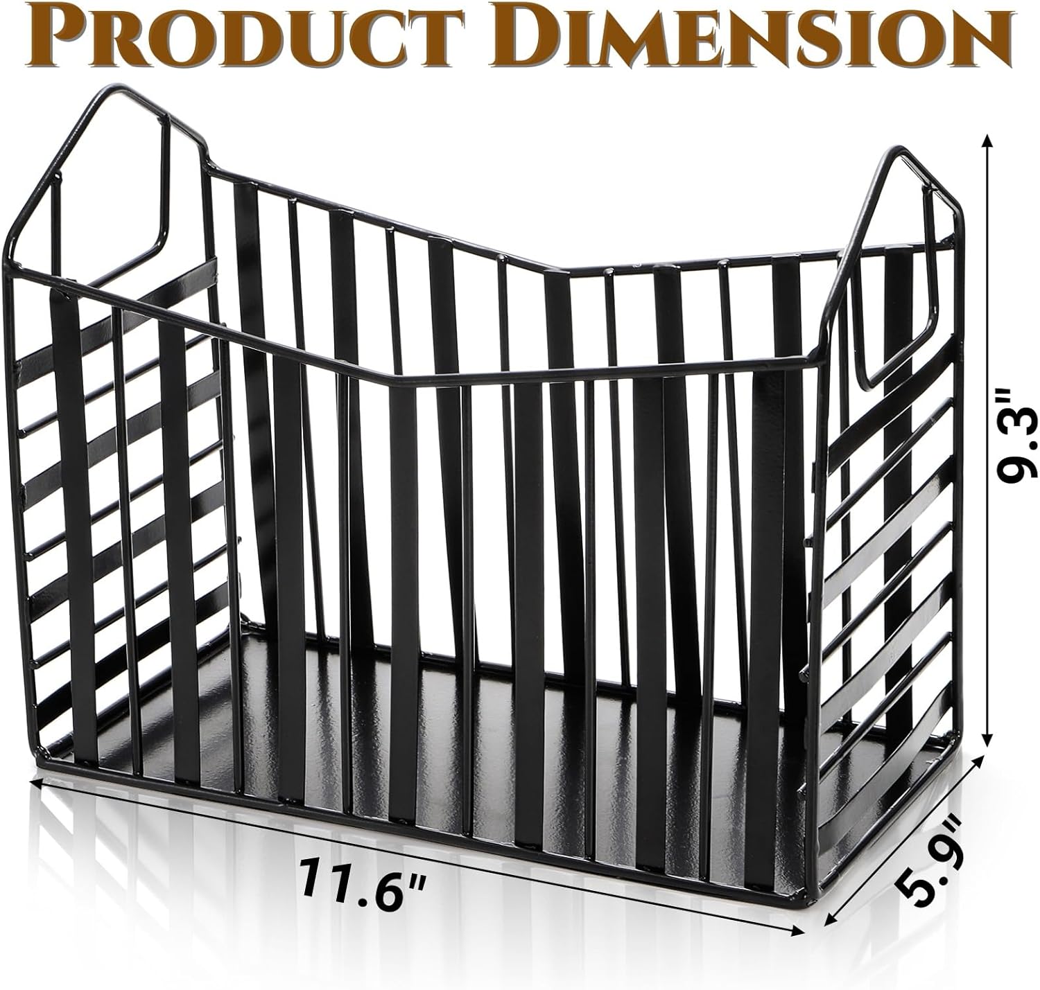 Noamus Metal Magazine Holder with Handles Black