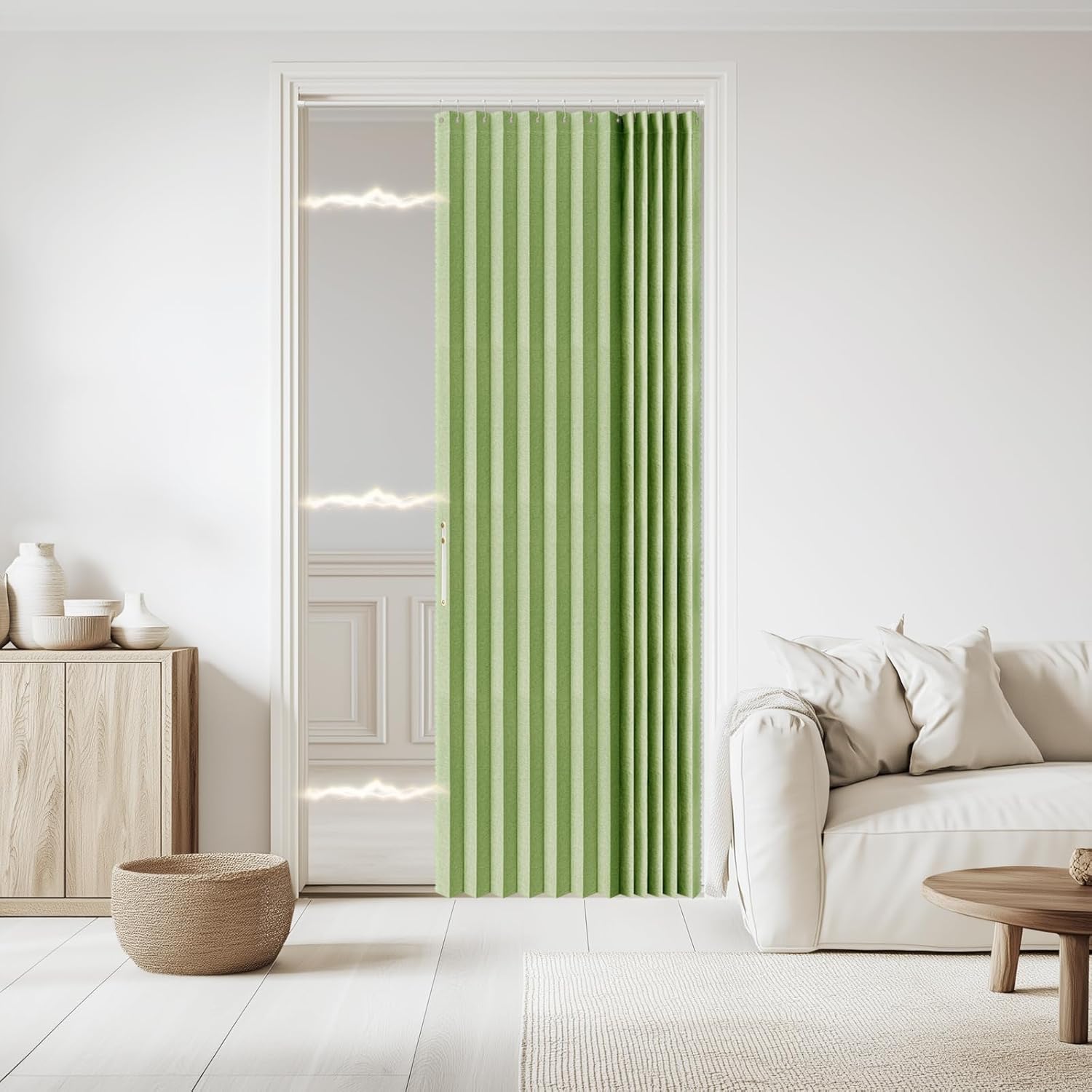 Jilron Blackout Door Curtain Linen Style 1 Panel W52 x L78 Green
