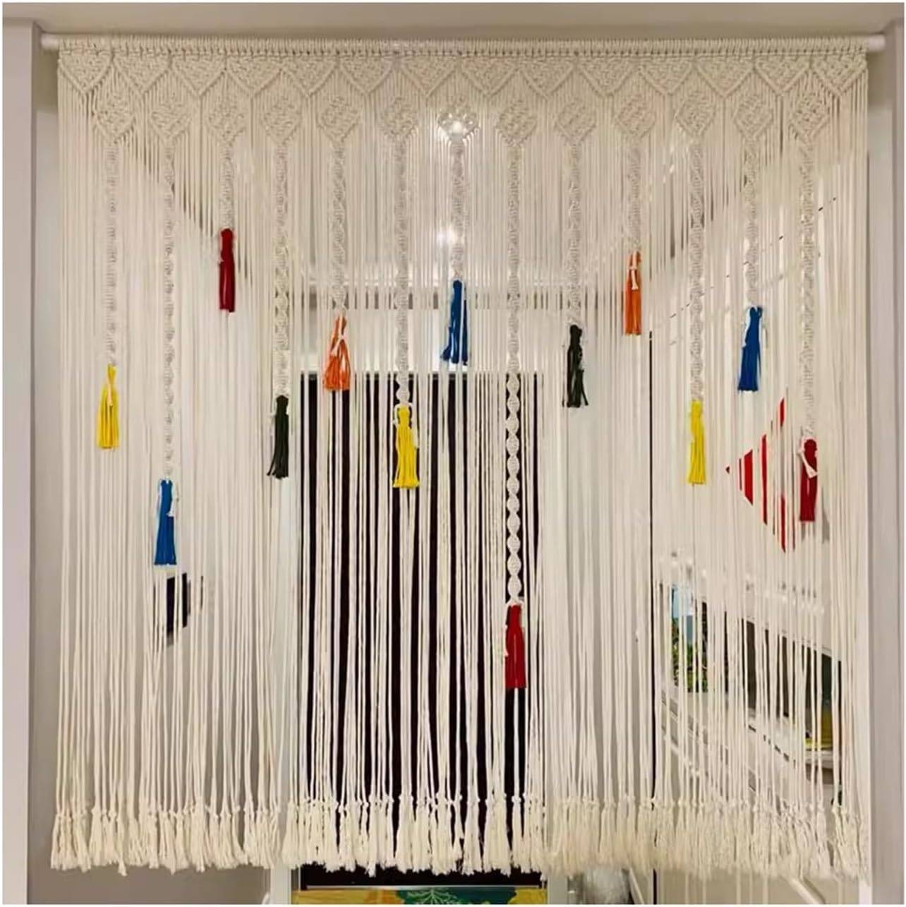 Macrame Curtains for Doorways Handwoven Privacy Panels