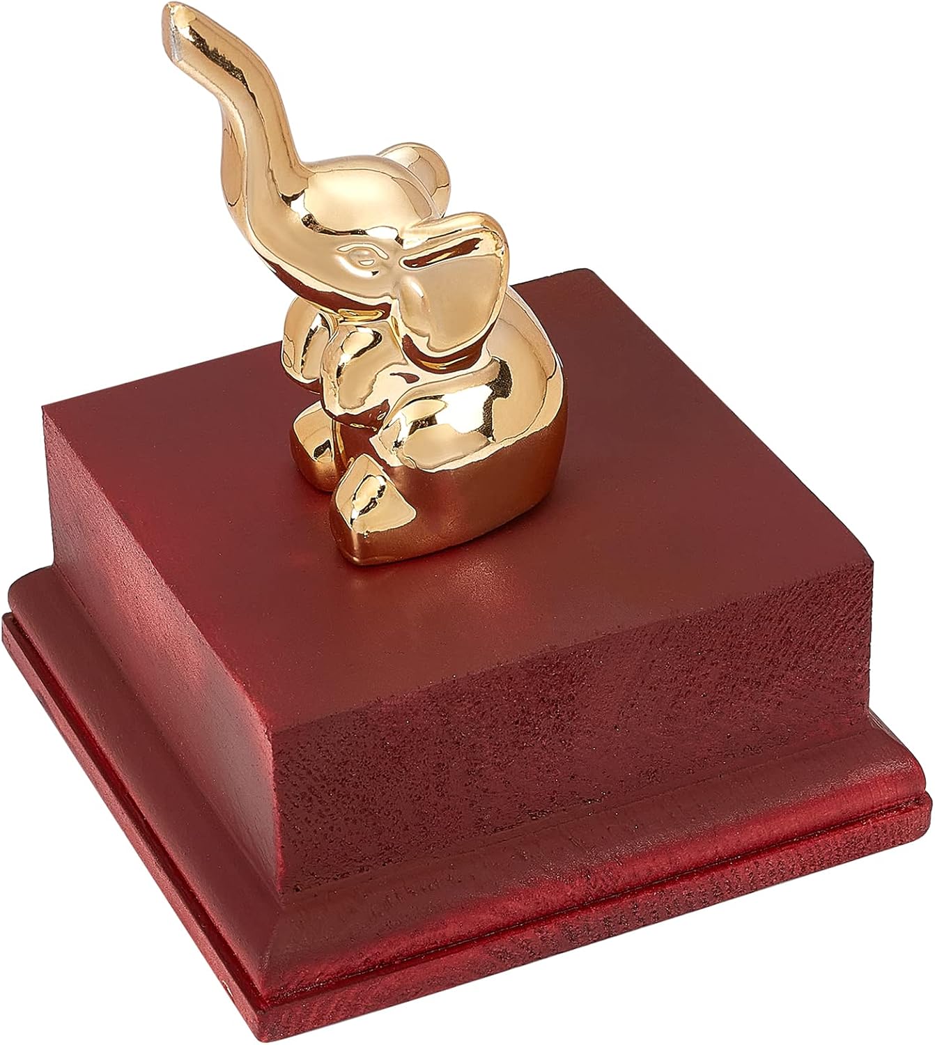 AHANDMAKER Square Dark Red Wooden Display Base