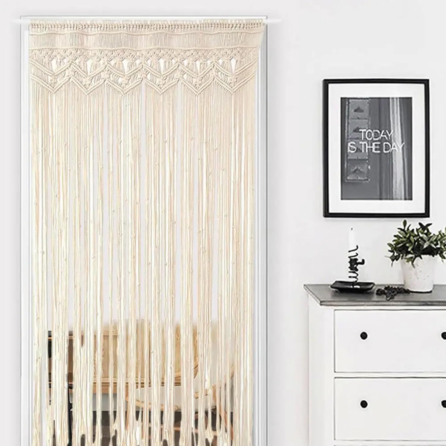 Macrame Curtains 35x71 Inch Cotton Woven Boho Decor