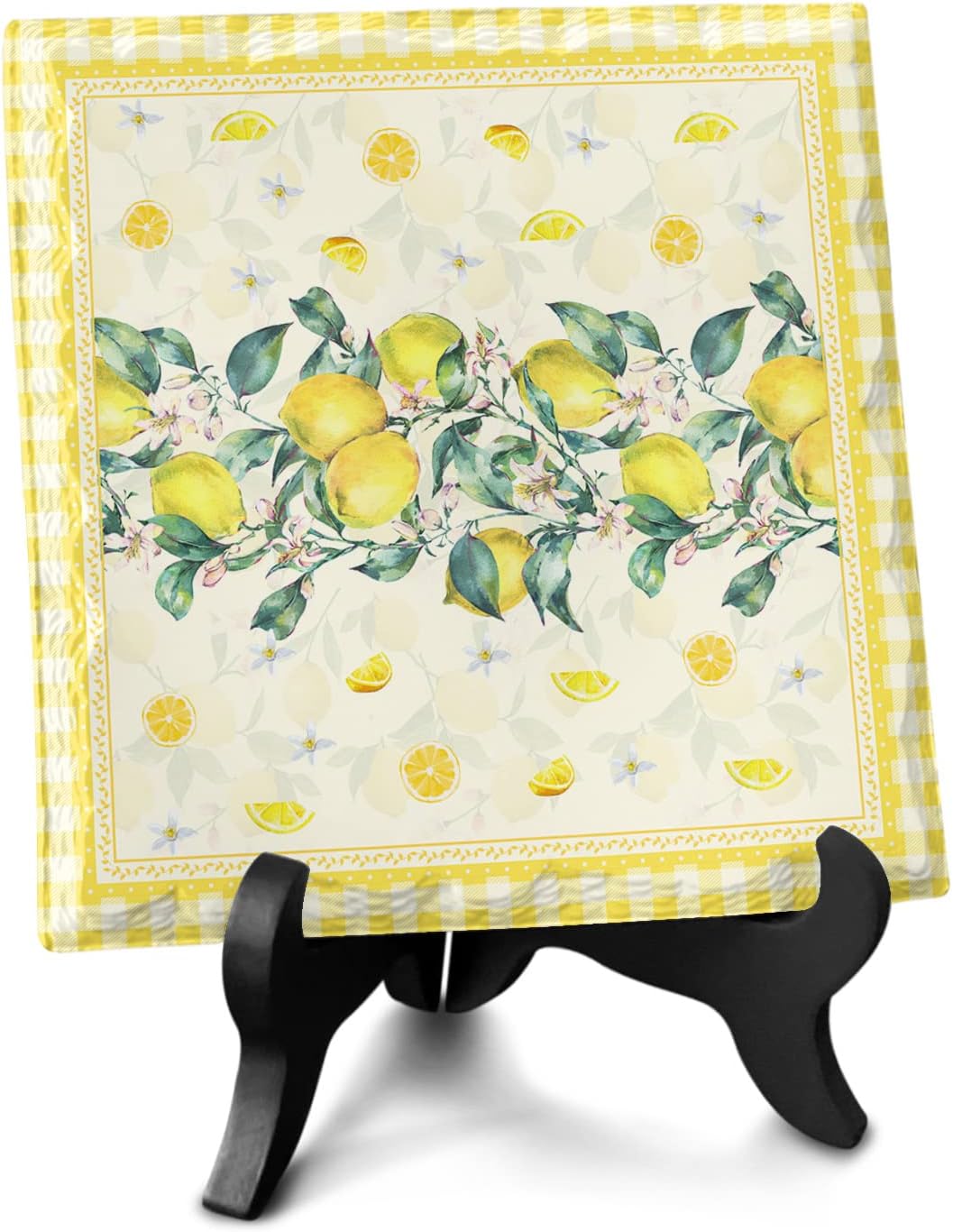 Rustic Lemon Summer Green Leaf Ceramic Desk Ornament 63x63