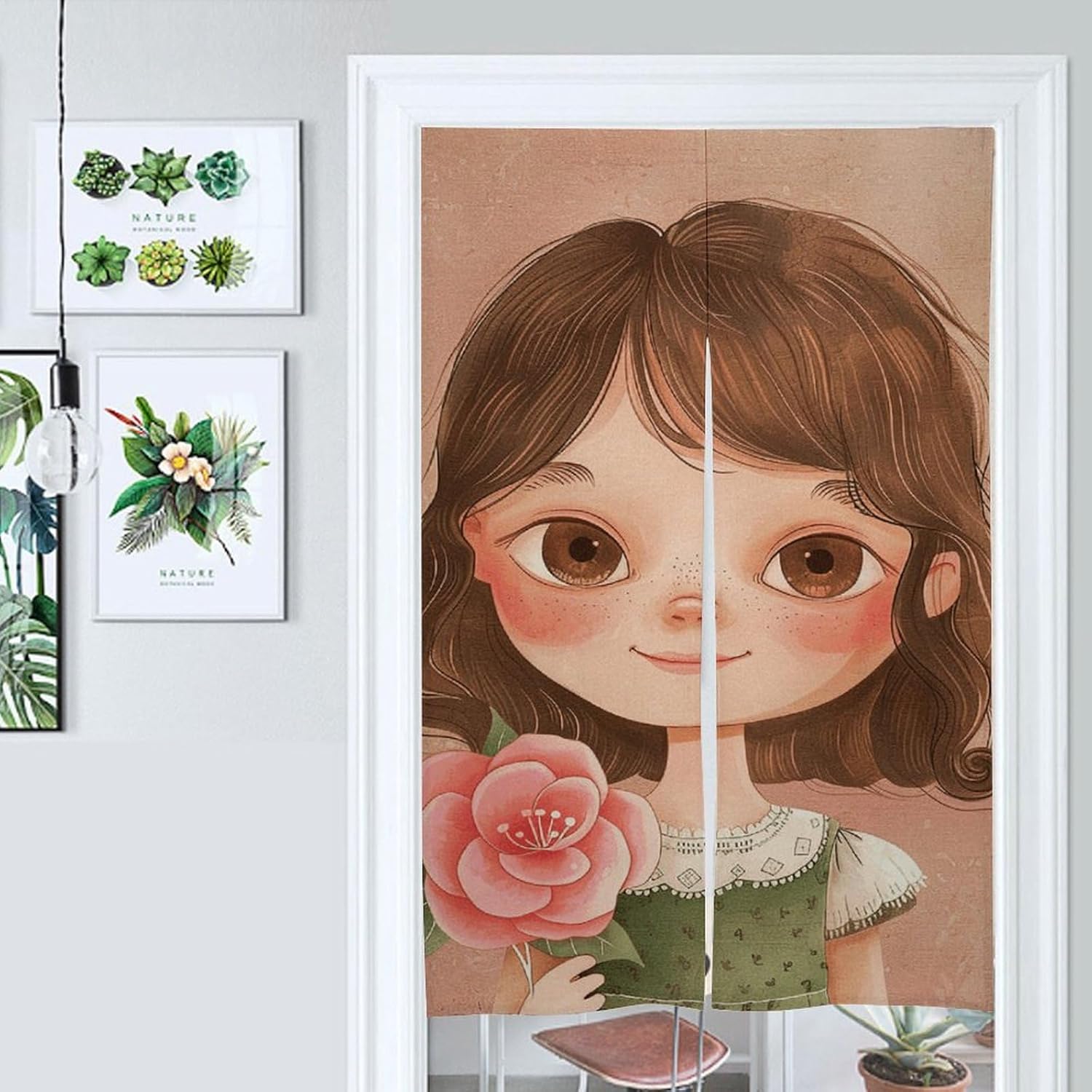 Big Eyes Girl Door Curtain Panel 17x57 Inch Blackout Privacy Divider
