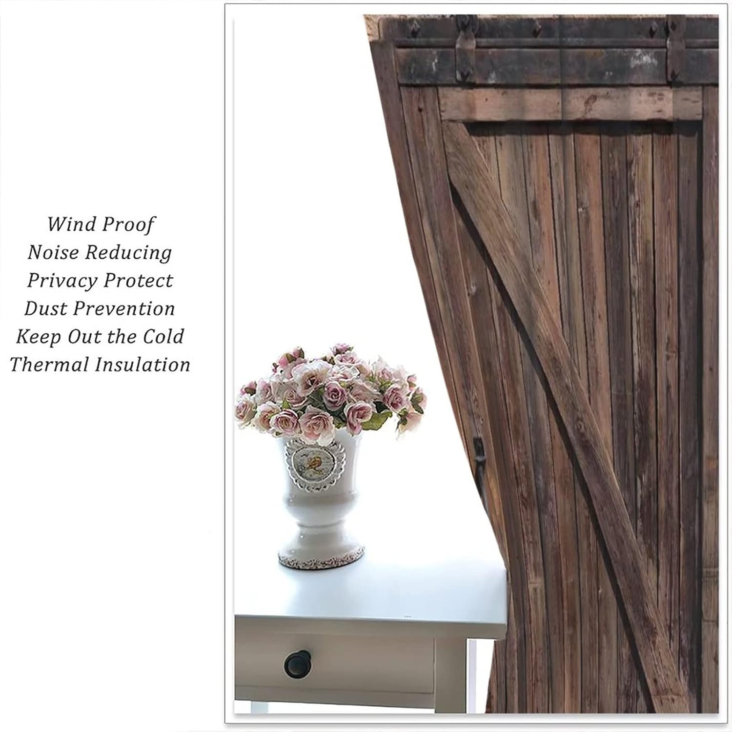 Rustic Barn Door Curtains 2 Panel Set 55x63in