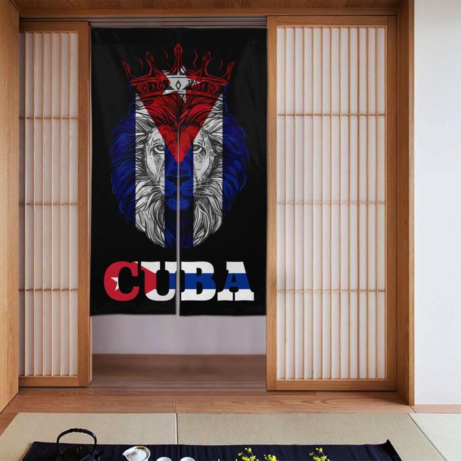 Cuban Flags Door Curtain 34x56 Inches Privacy Panel