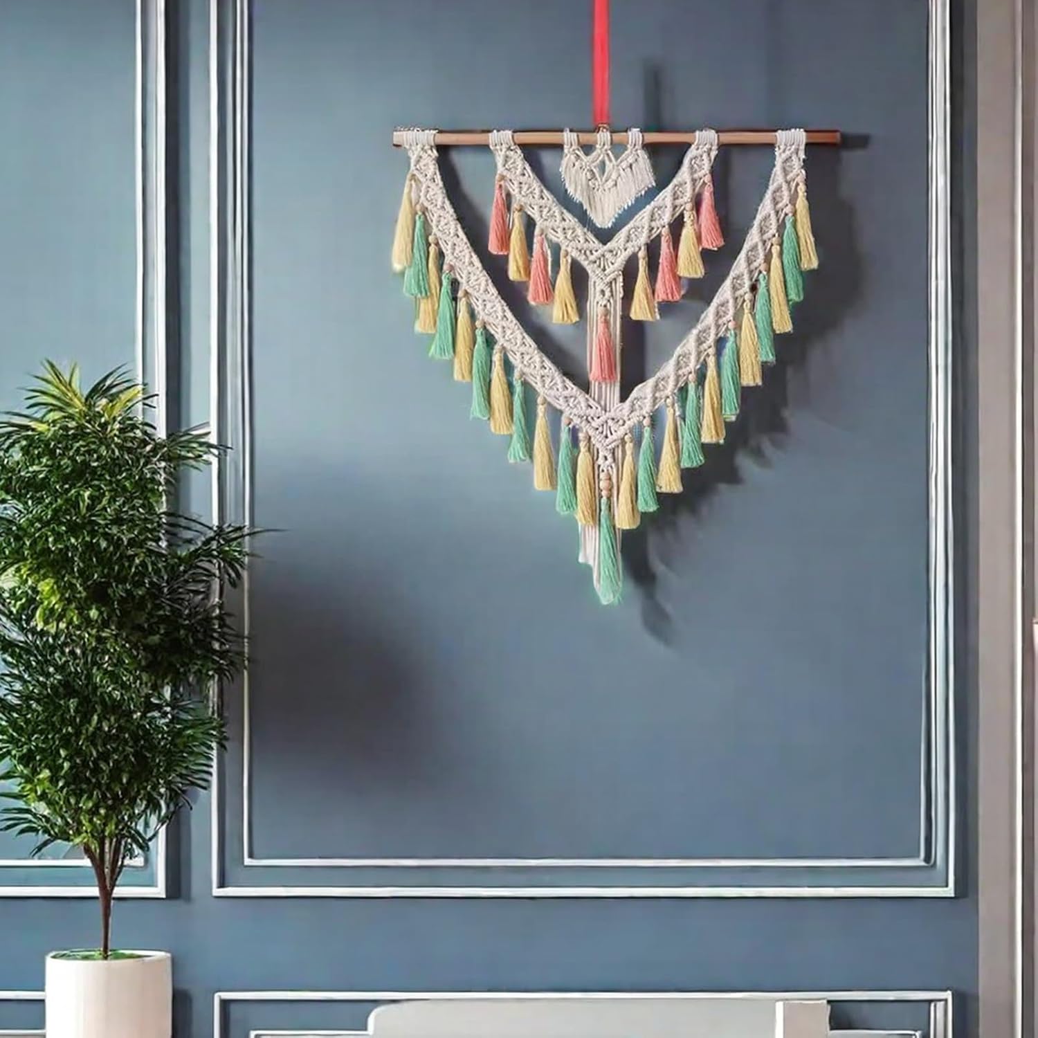 Macrame Curtains Cotton Long Wall Hanging Panels