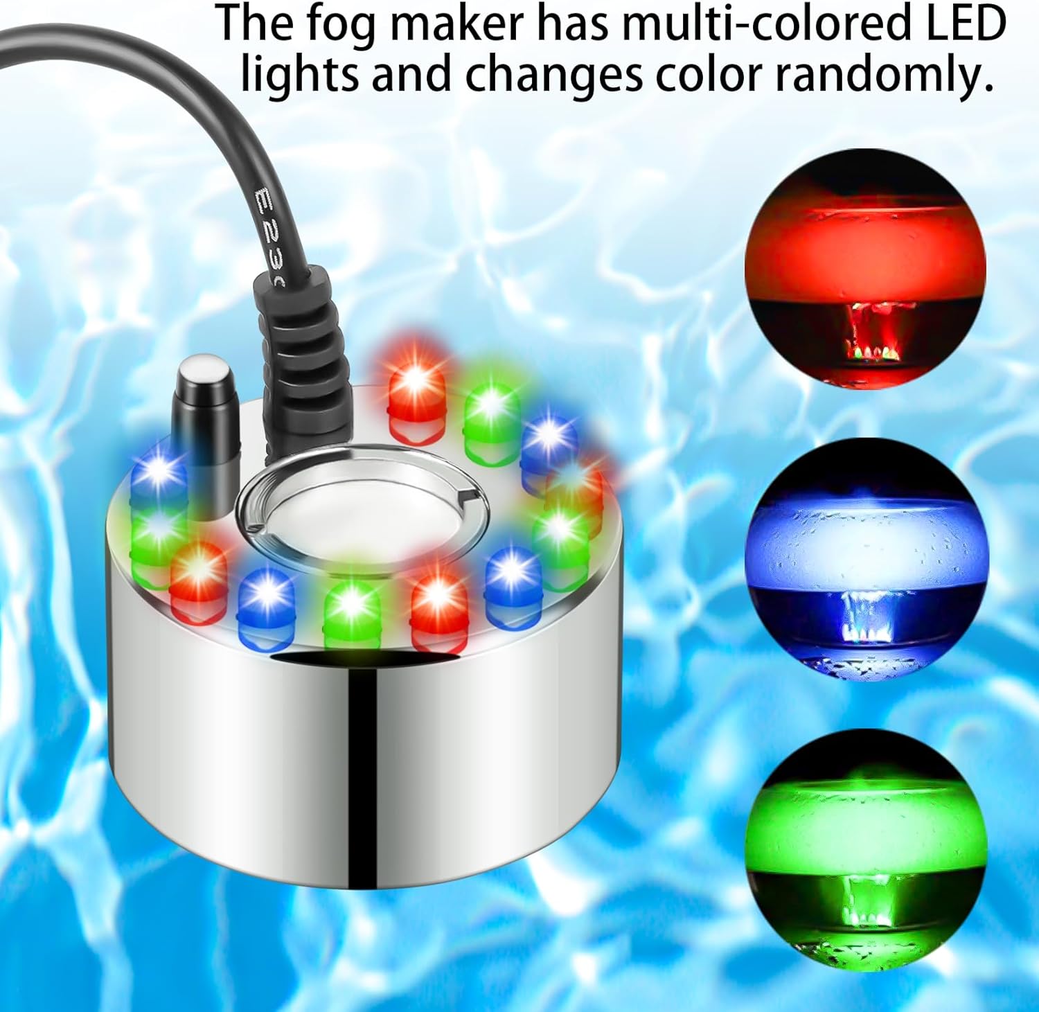 YEAJOIN 2PCS Mist Makers with 12 LED Lights Fog Machine